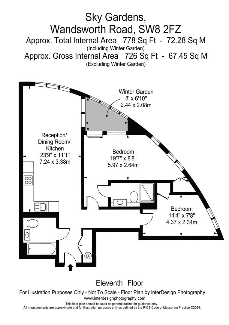 1004, 155 Wandsworth Road, London floorplan