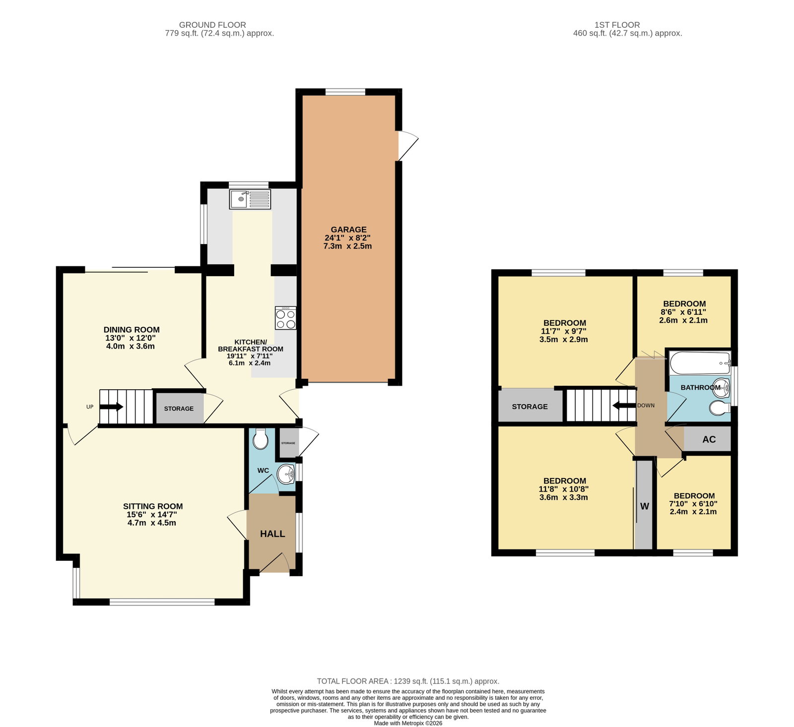 10, Pear Tree Close, Malvern floorplan