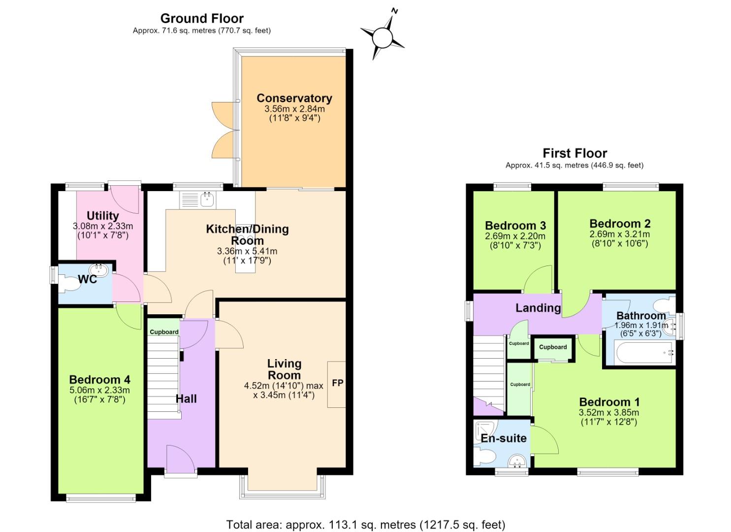 62, Studland Way, Nottingham floorplan
