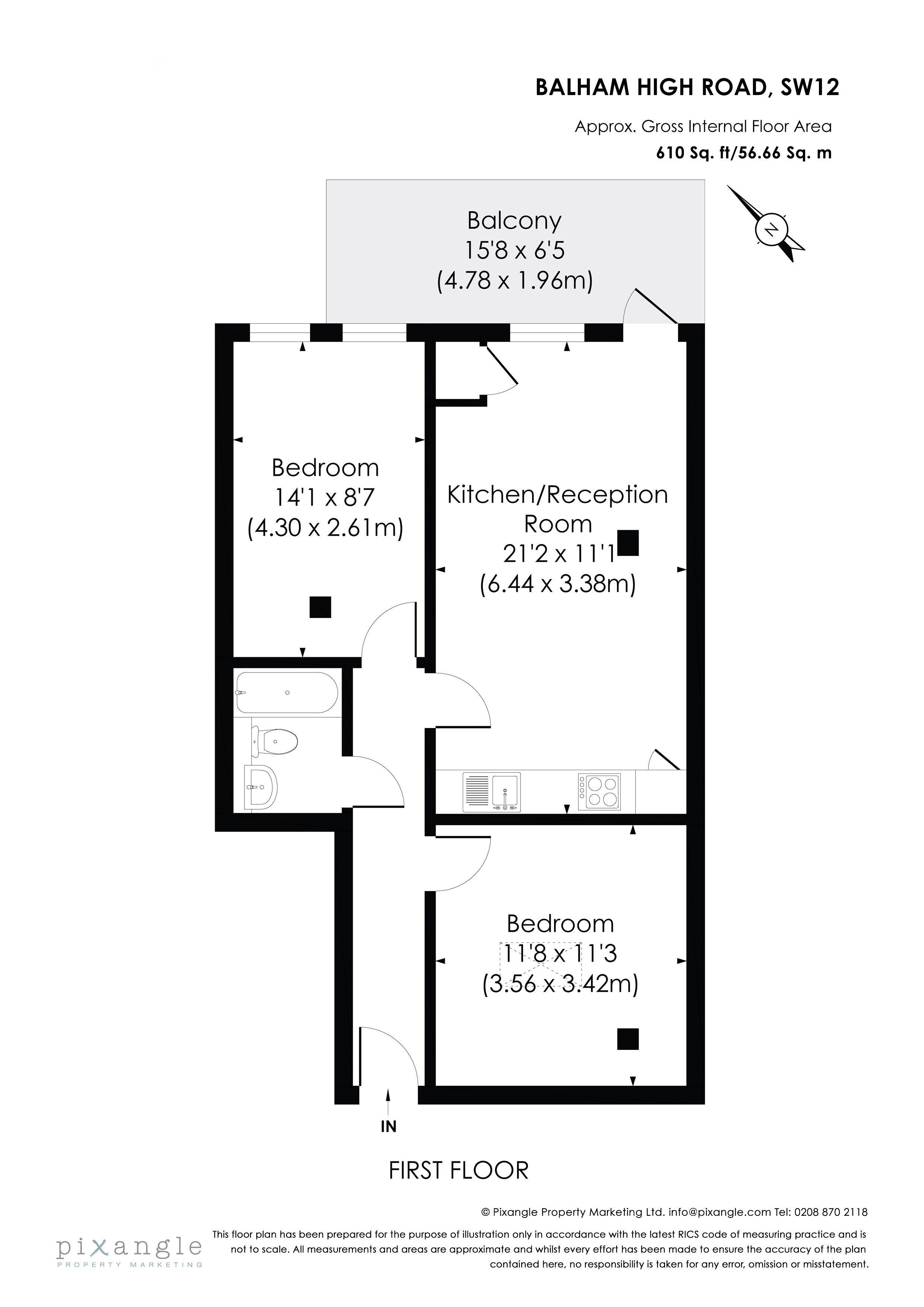 2 Bedrooms Flat to rent in Balham High Road, Balham, London SW12