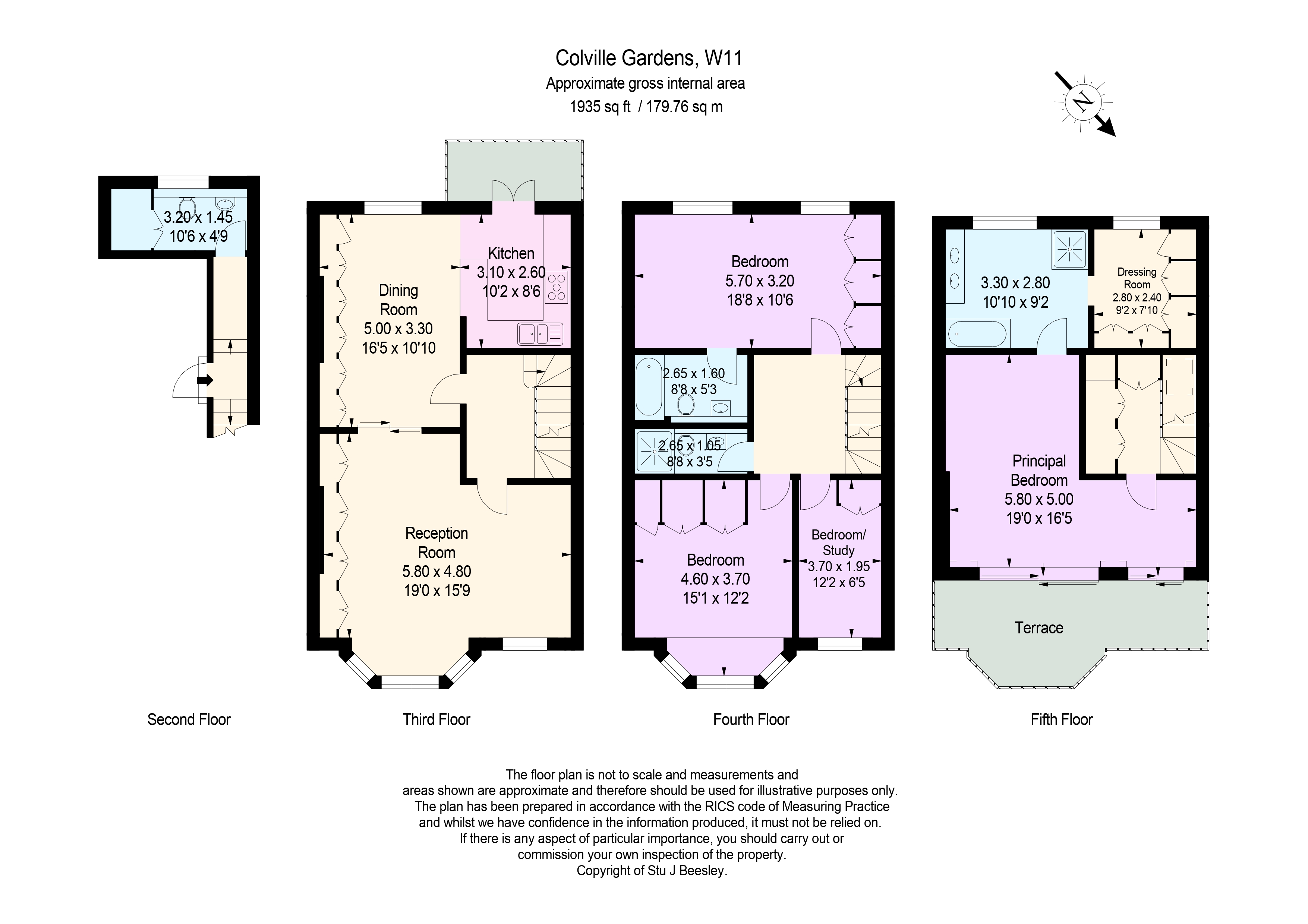 Flat 4, 10, Colville Gardens, London floorplan