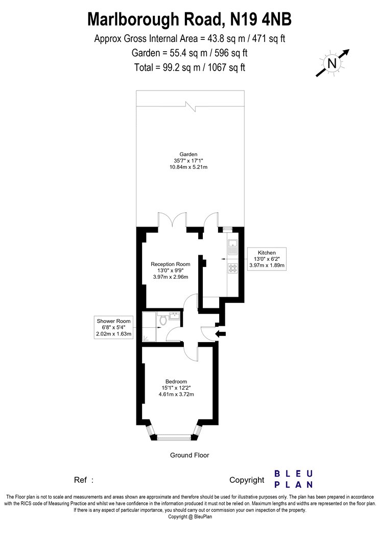 Flat  1, 24, Marlborough Road, London floorplan