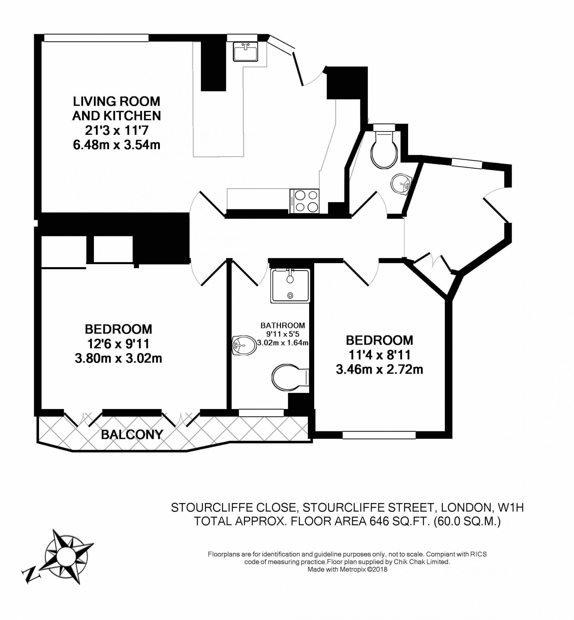 2 Bedrooms Flat to rent in Stourcliffe Street, Marlybone W1H