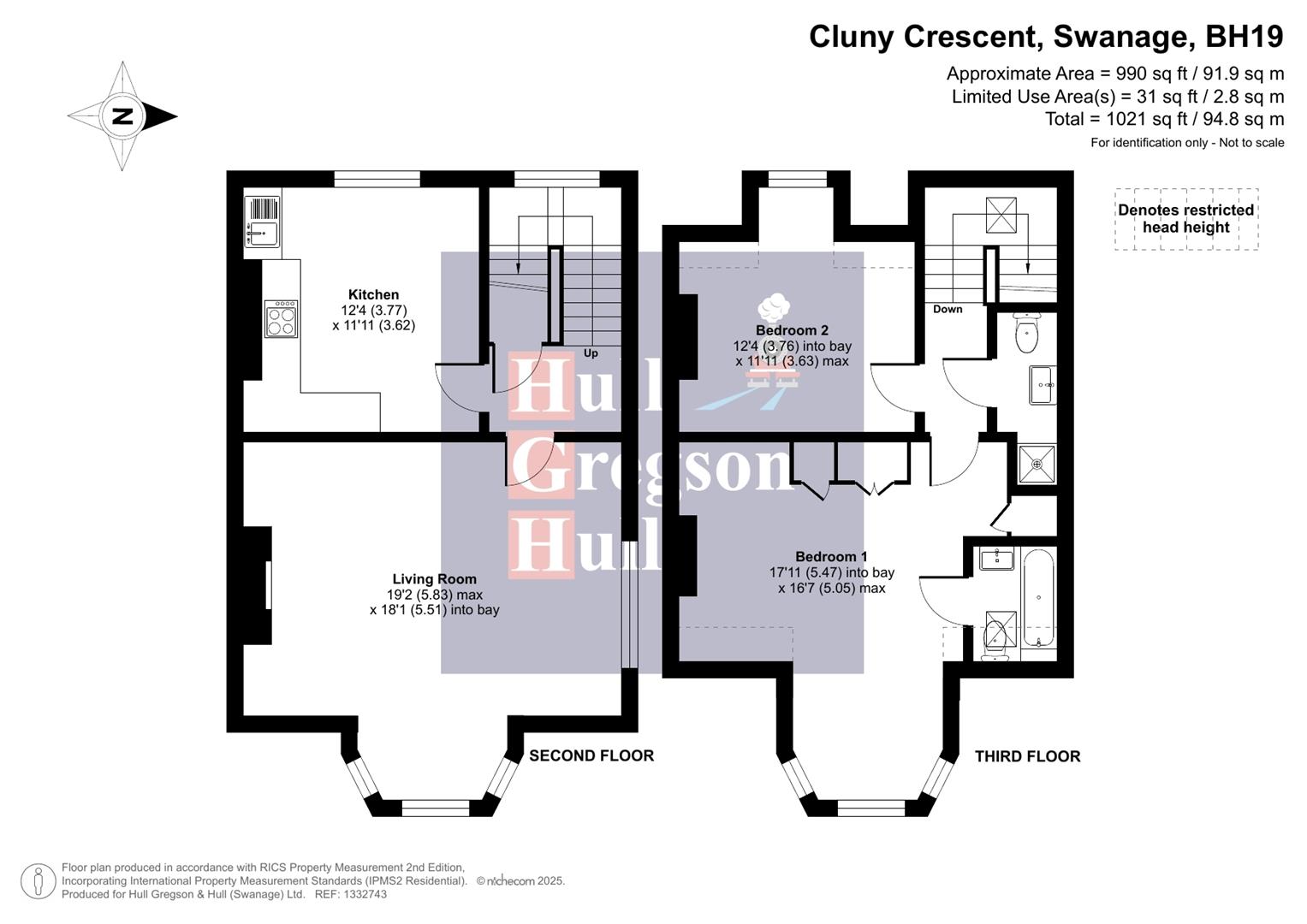 Flat 2, 2 Cluny Crescent, Swanage floorplan
