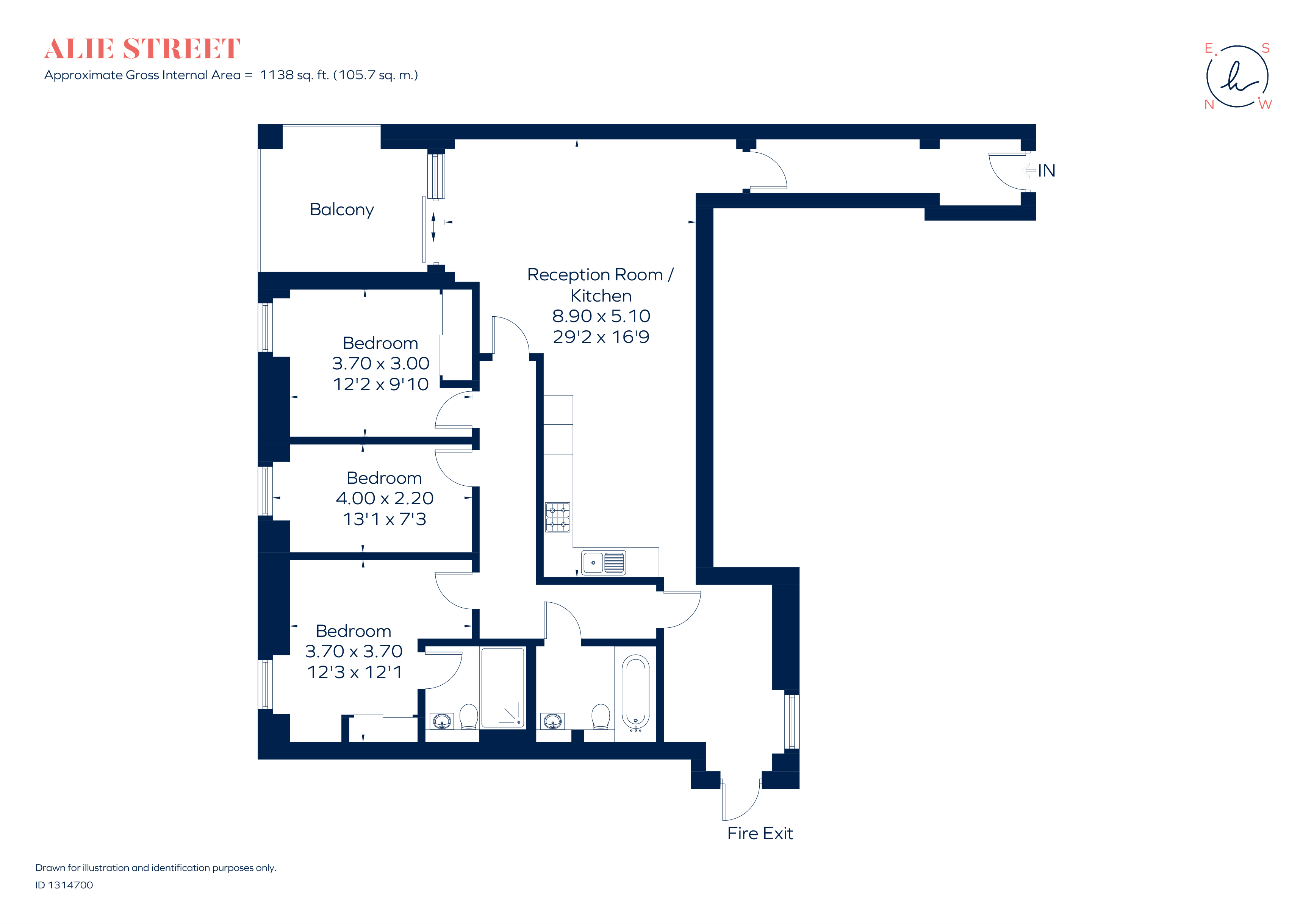 Flat 18, Lattice House, 20, Alie Street, London floorplan