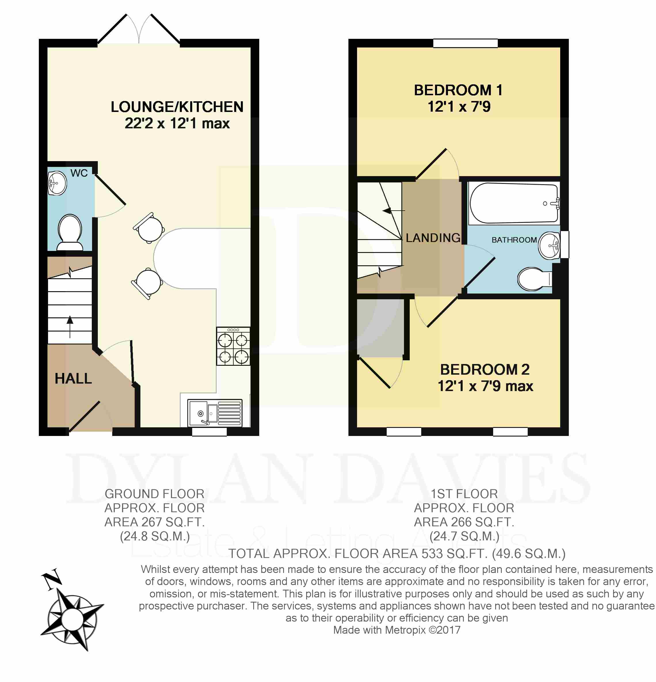 2 Bedrooms Terraced house for sale in Ymyl Yr Afon, Hawthorn CF37