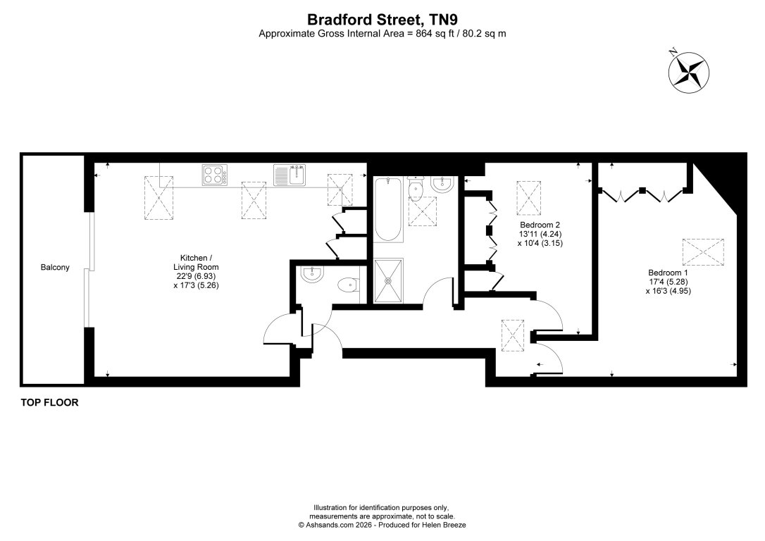 Flat 5, 1, Bradford Street, Tonbridge floorplan