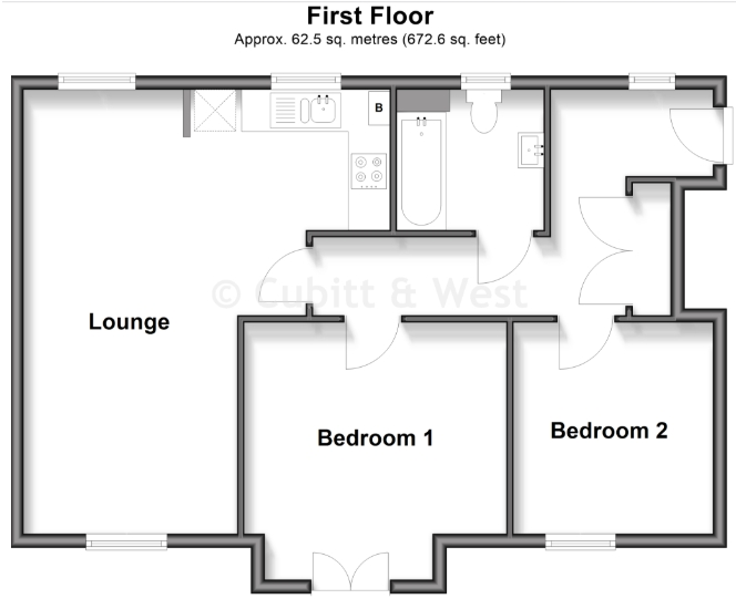 9, Earhart House, Crawley floorplan