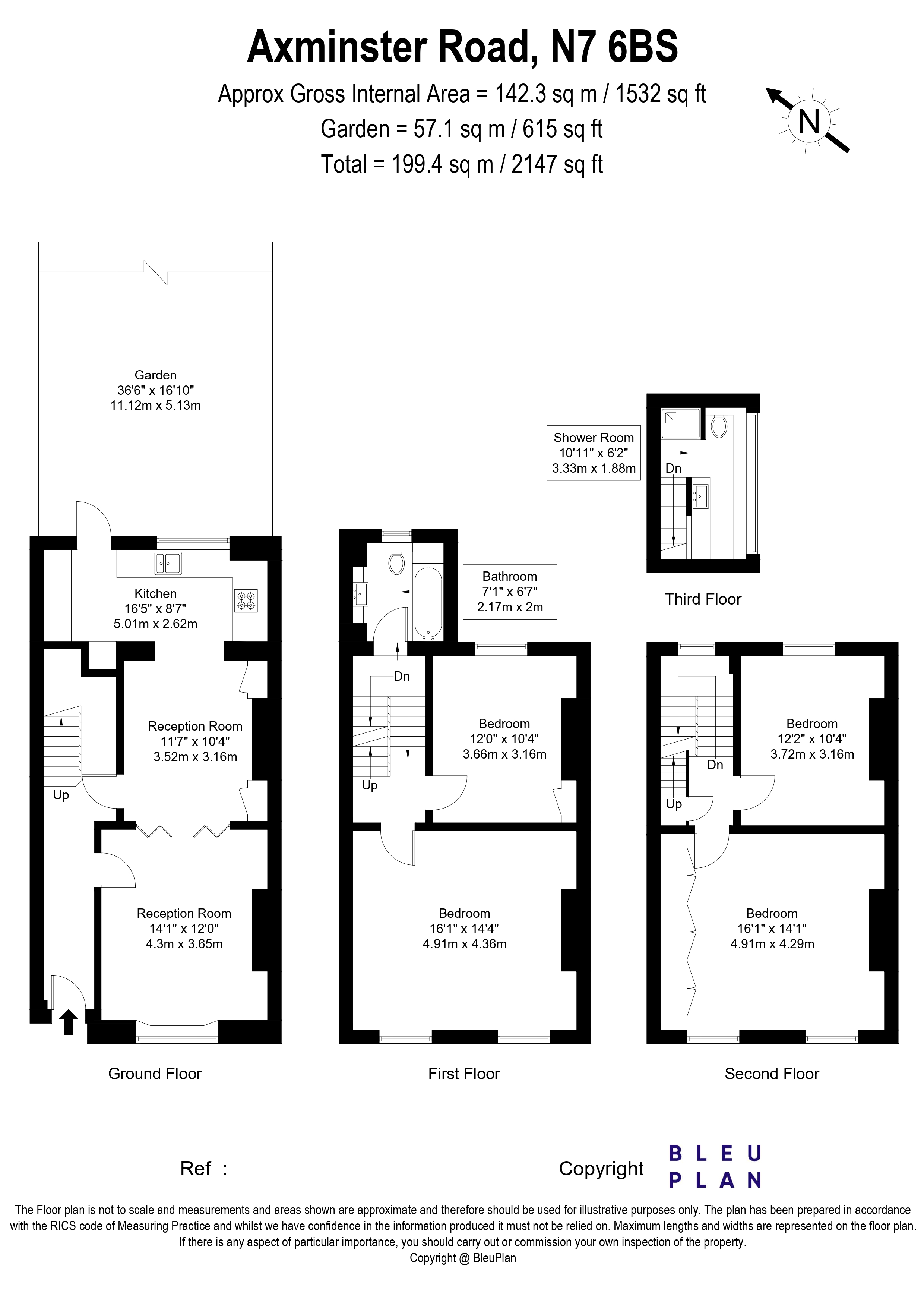 97, Axminster Road, London floorplan