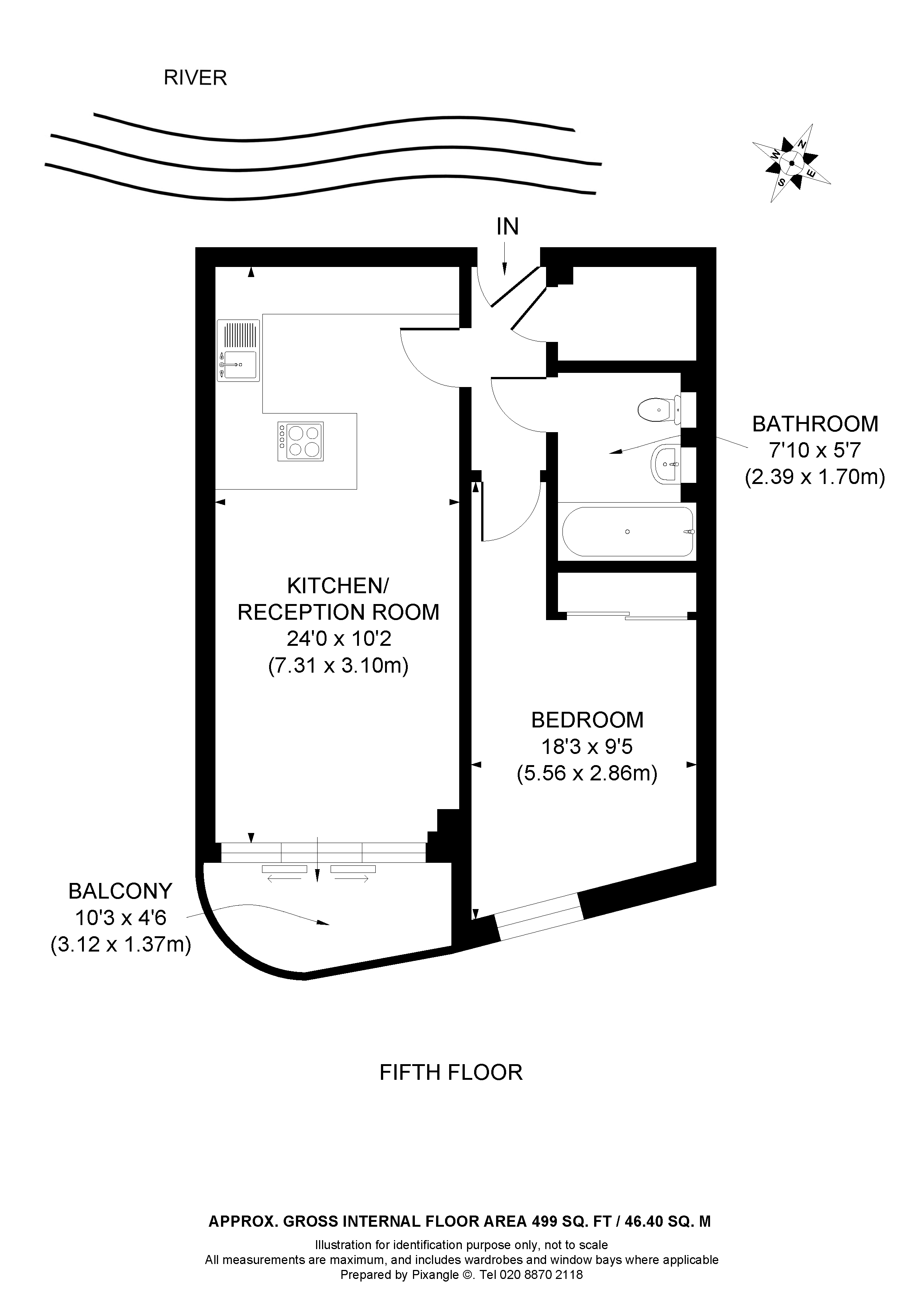 1 Bedrooms Flat to rent in Vicentia Court, Bridges Wharf SW11