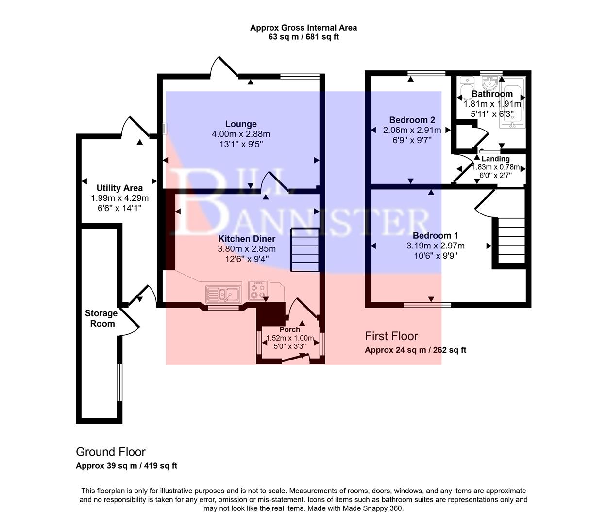 3, Ash Villas, Redruth floorplan