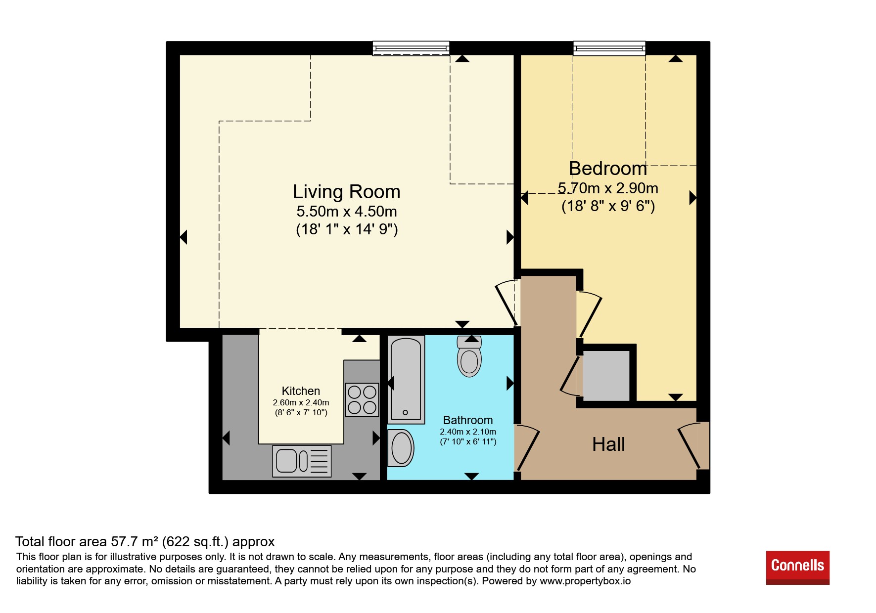 Flat 26, Chalkdell House, 42, Loweswater Close, Watford floorplan