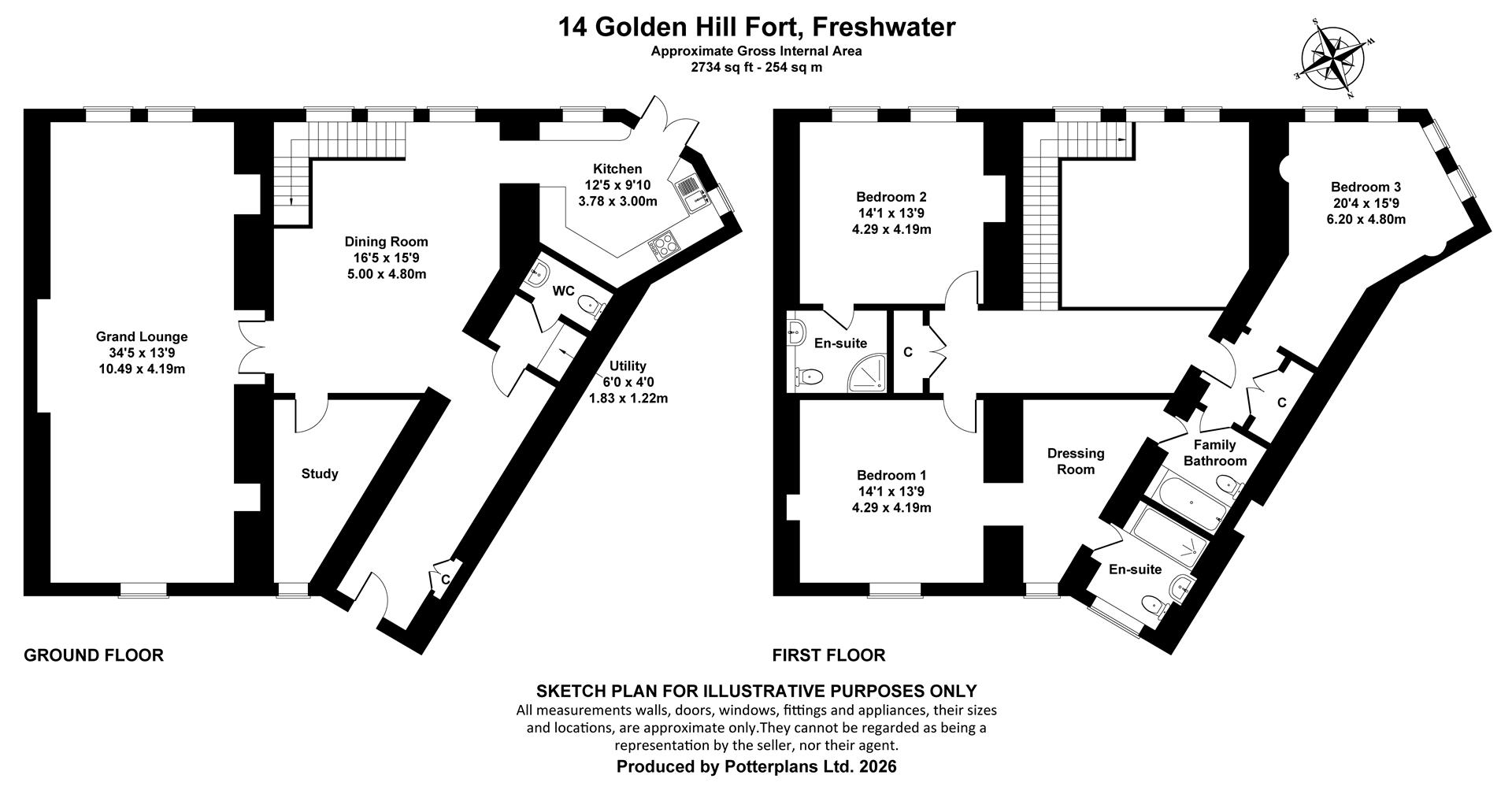 14 Golden Hill Fort, Colwell Road, Freshwater floorplan