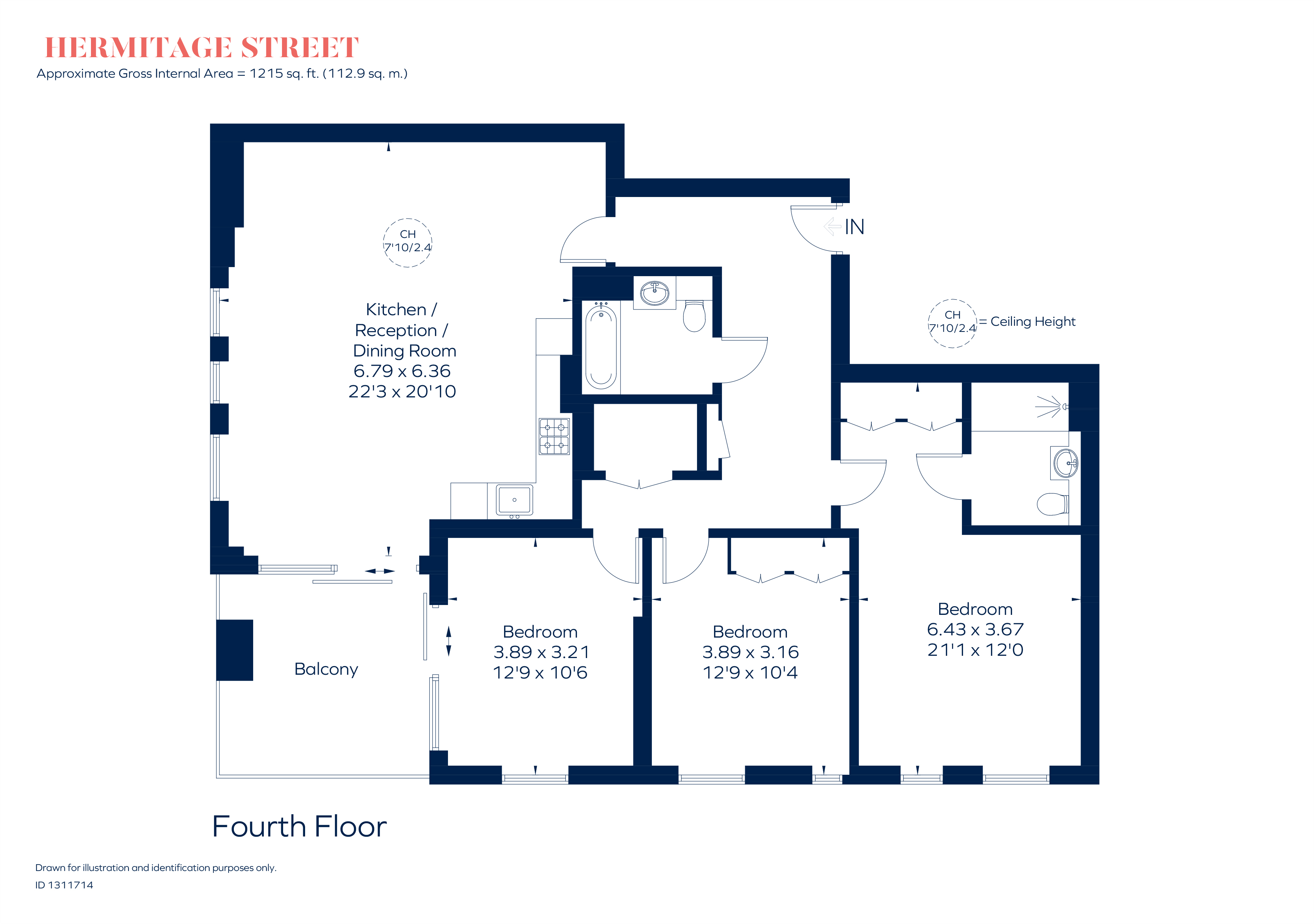 Apartment 15, 12, Hermitage Street, London floorplan