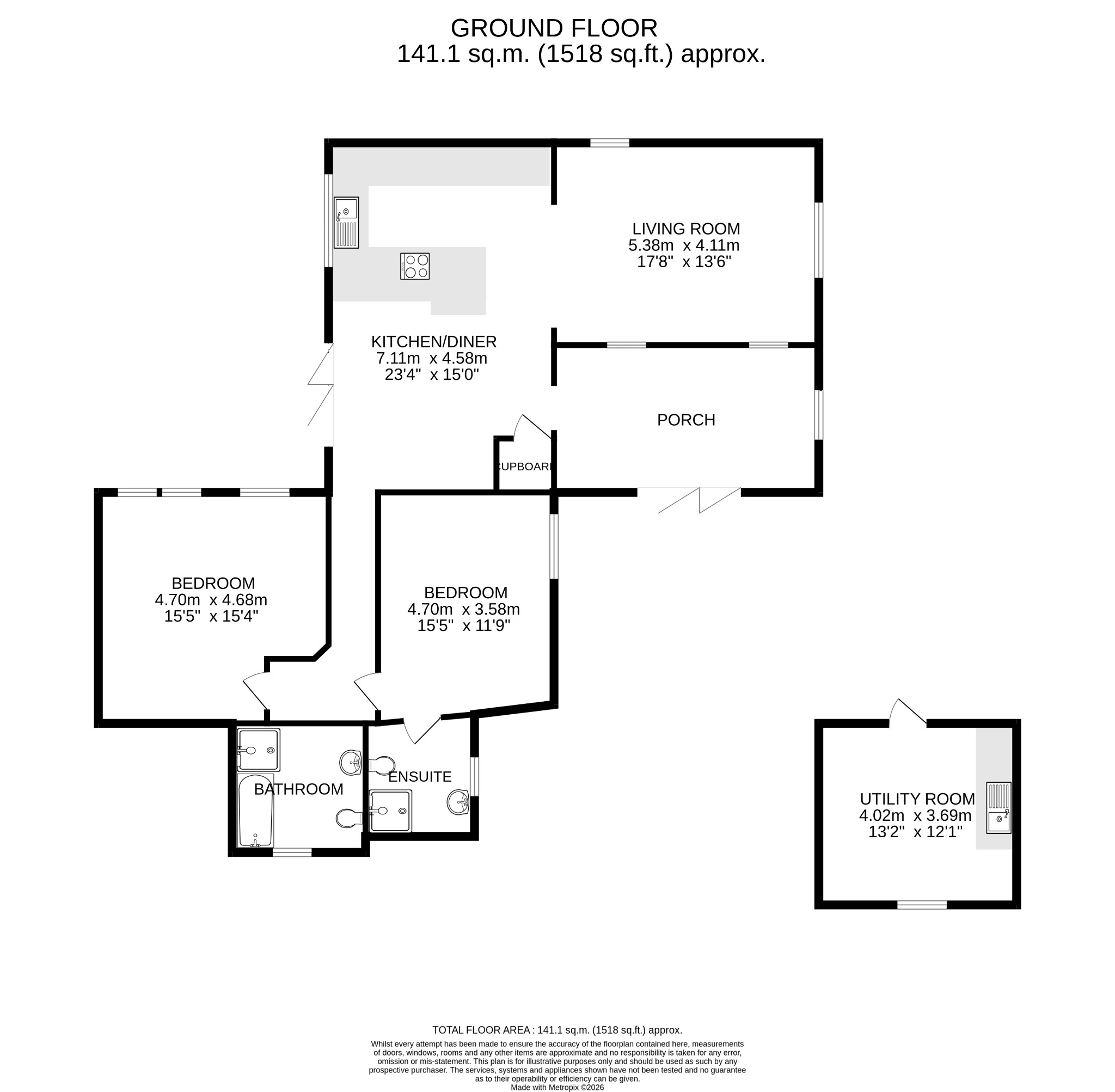 Chy Tarow, 5 Penbro Barns, Helston floorplan