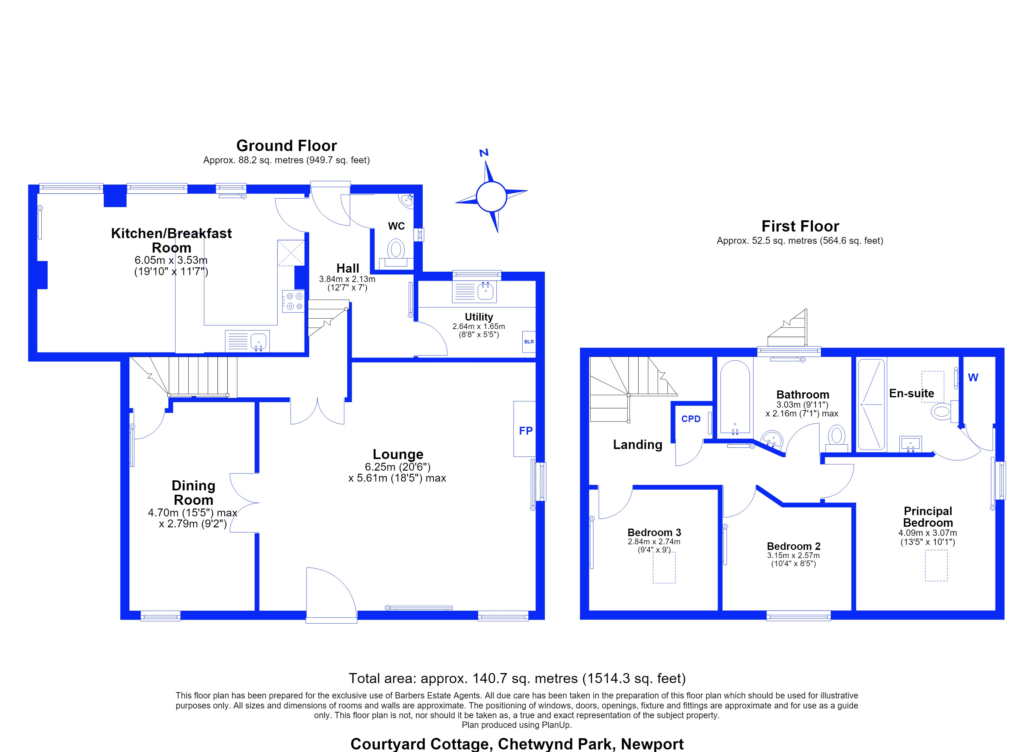Courtyard Cottage, Chetwynd Park, Newport floorplan