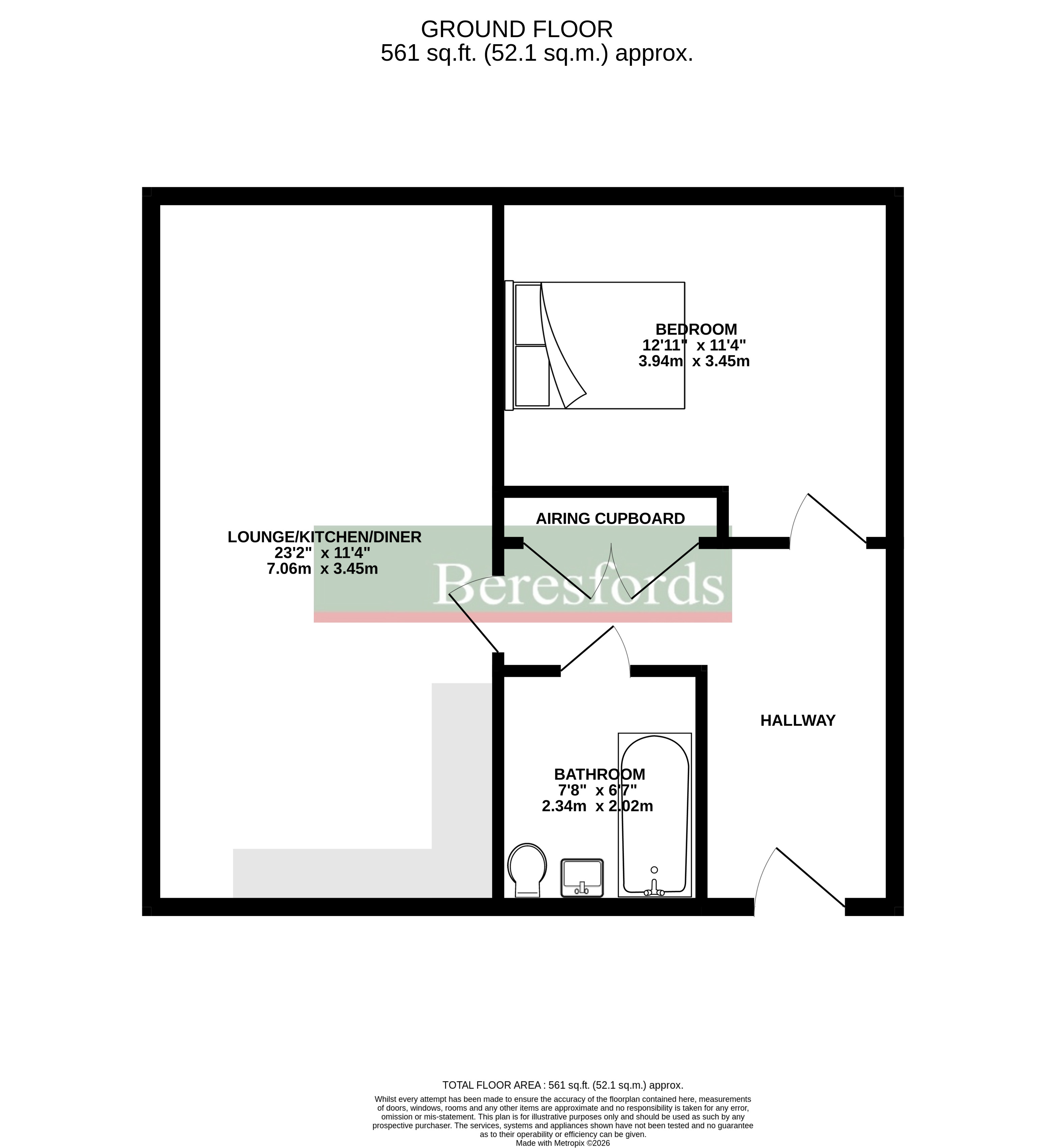 Flat 47, Wicket House, 73B, Springfield Road, Essex floorplan