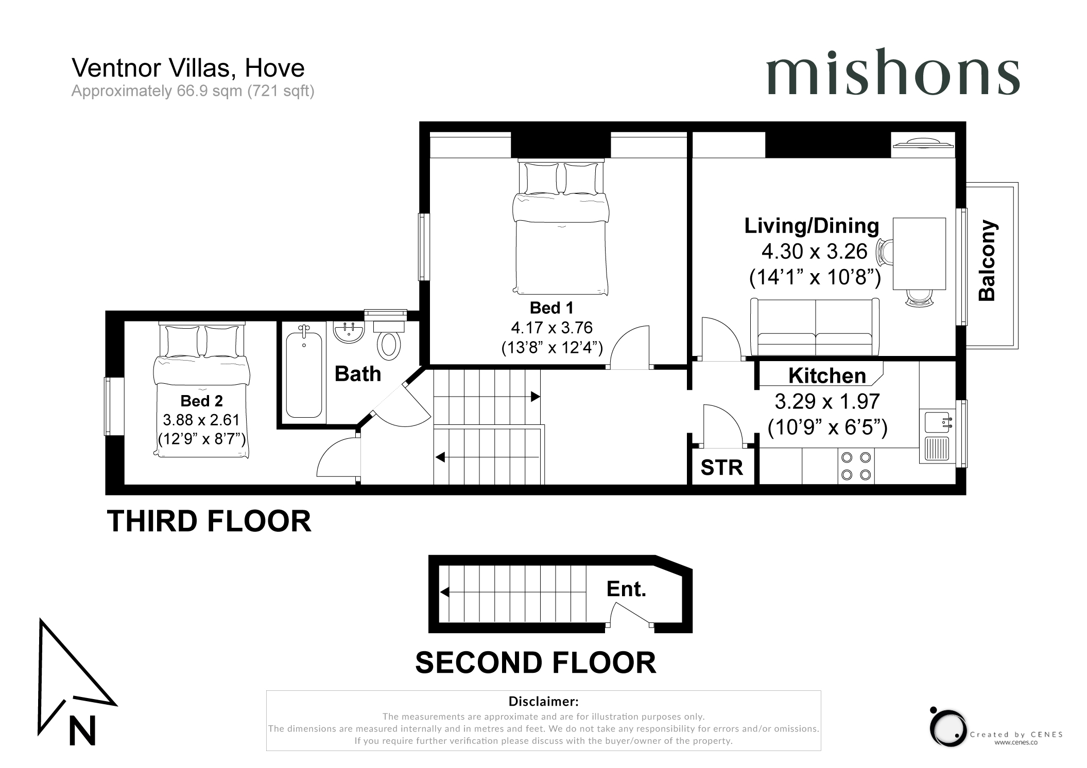Flat 4 Top Floor Flat, 17, Ventnor Villas, East Sussex floorplan