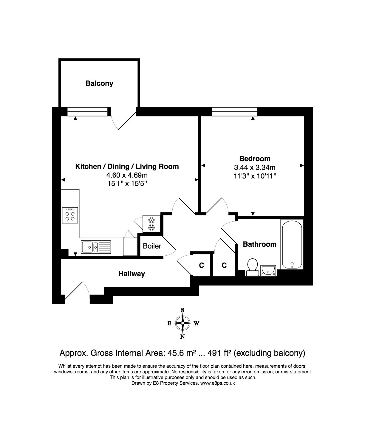 Flat 17 Meadow Gardens, 61, Jackson Road, Oxford floorplan