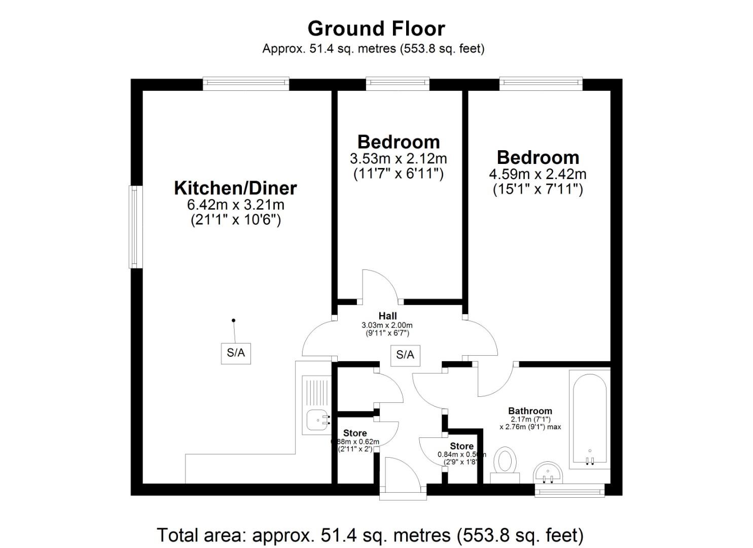 Apt 2, 50, Cardinal Close, Birmingham floorplan