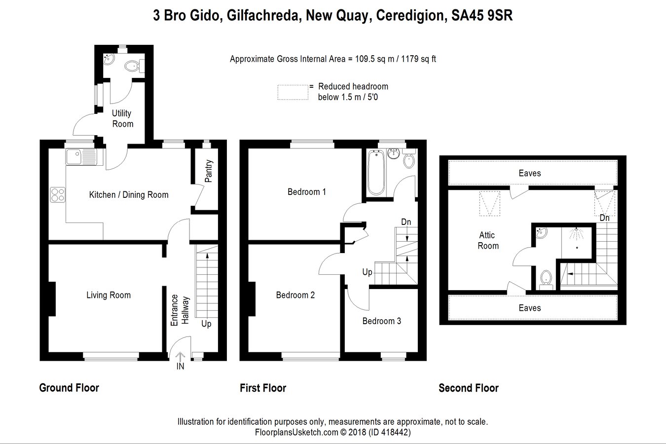 3, Bro Gido, New Quay floorplan