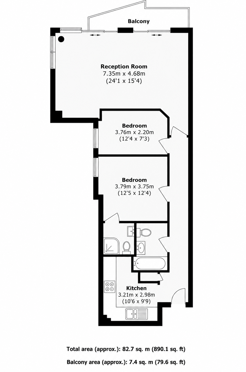 Bridge House, 18,Flat 81, St. George Wharf, London floorplan