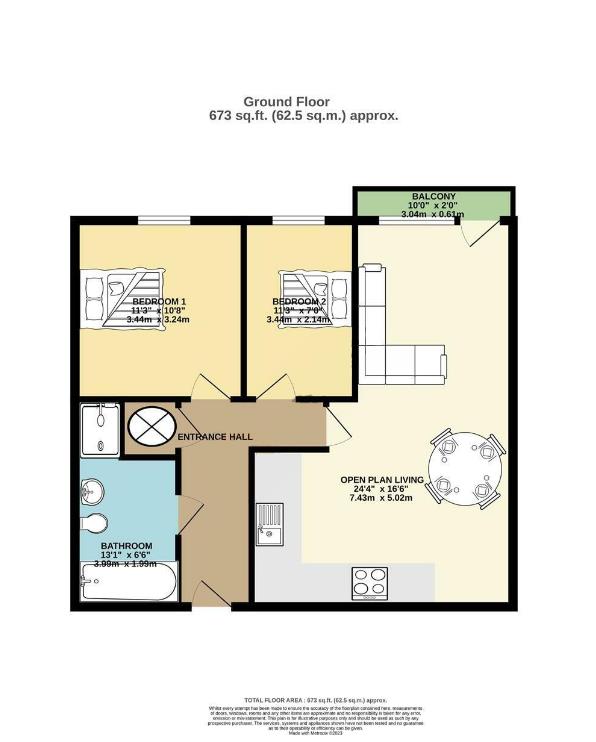 Flat 236, Aspect 14, Elmwood Lane, Leeds floorplan
