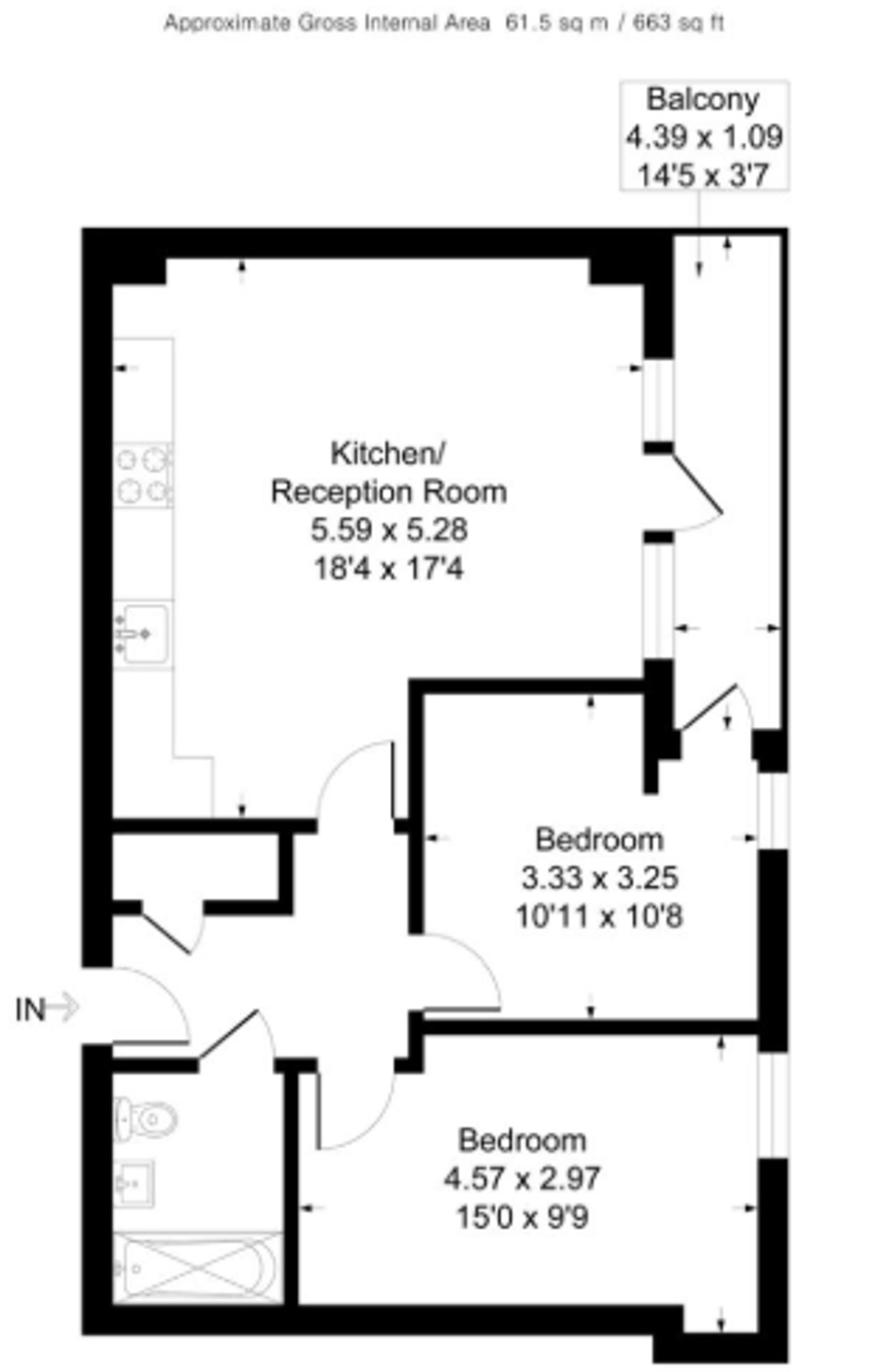 Flat 7, Farnborough House Fontley Way, London floorplan