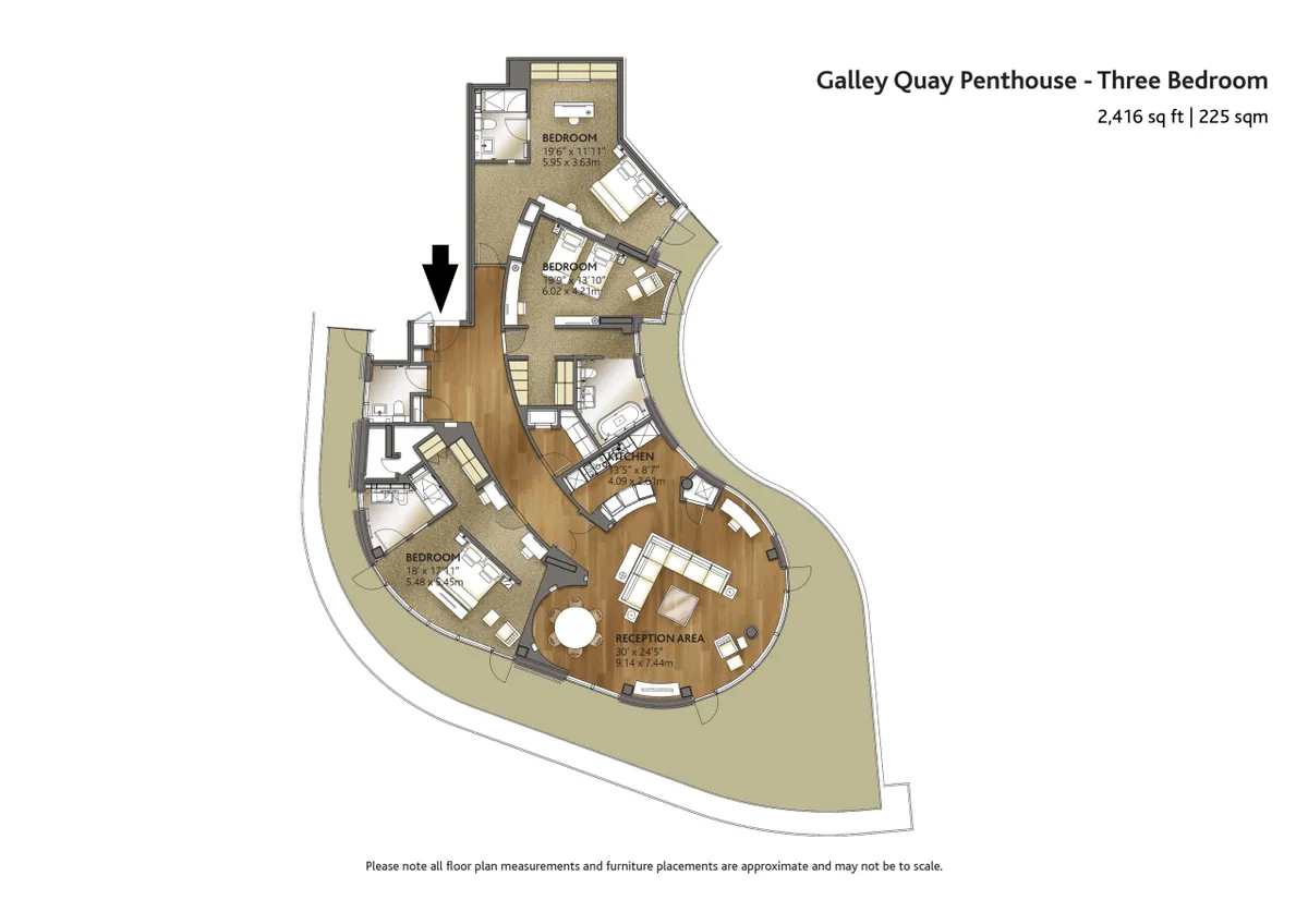 5m Three Quays Apartments floorplan