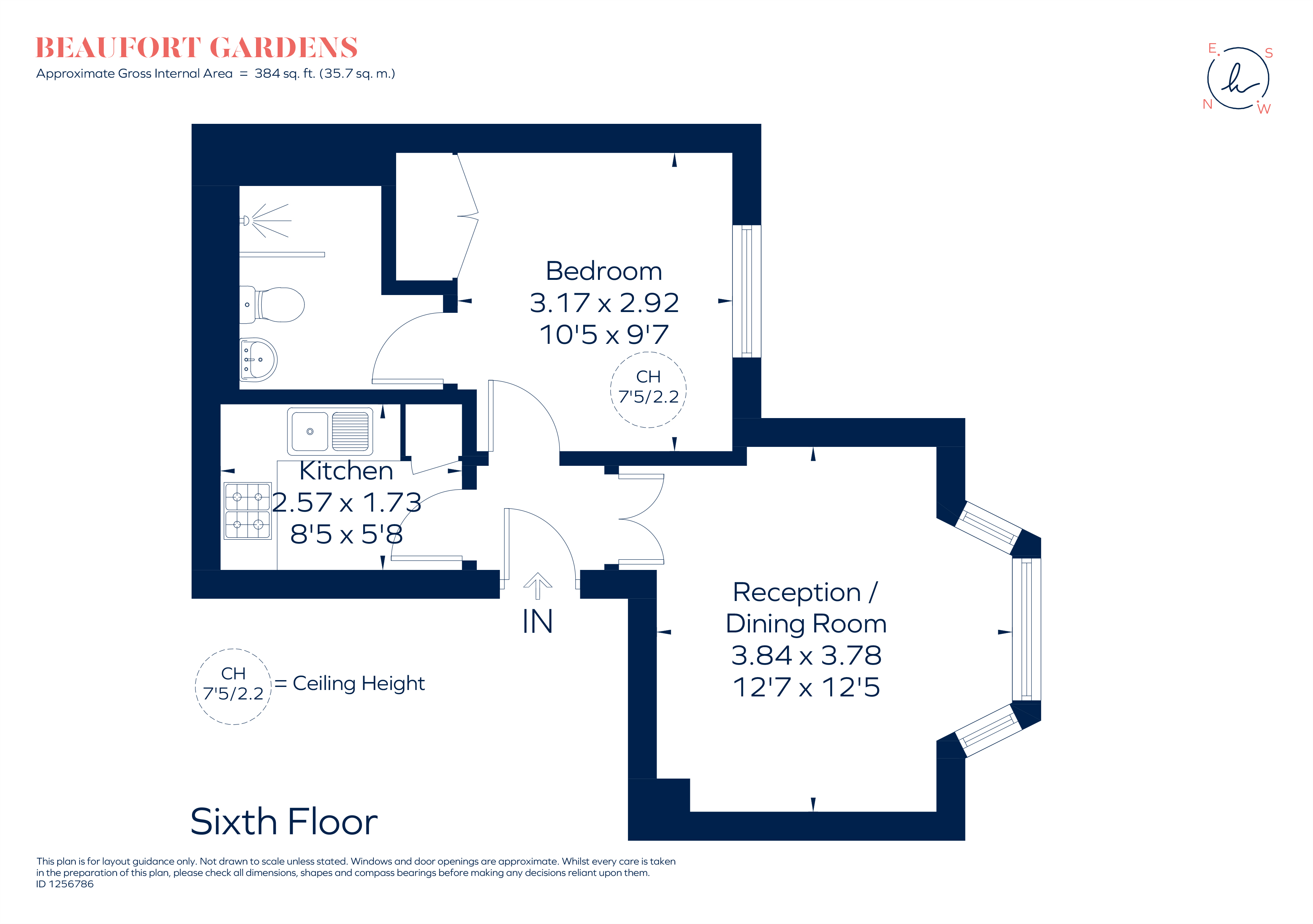 Flat 6, 26, Beaufort Gardens, London floorplan