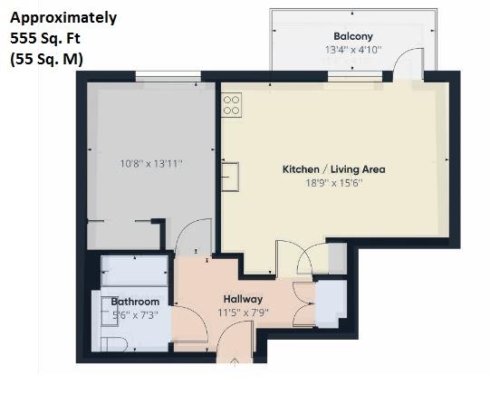 Flat 11 Watson House, 4 Greenleaf Walk, Southall floorplan