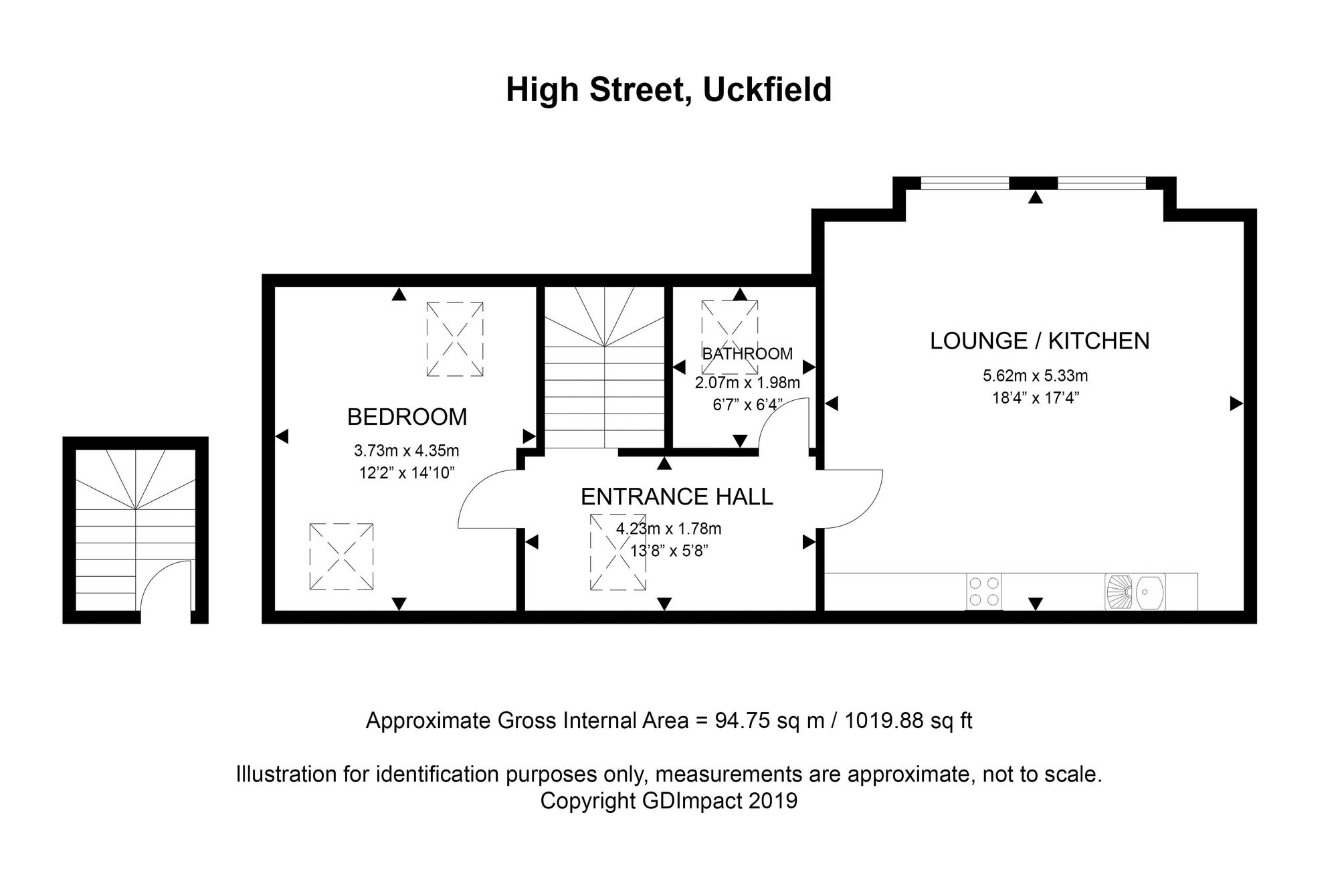 Flat 3, 170 High Street, Uckfield floorplan