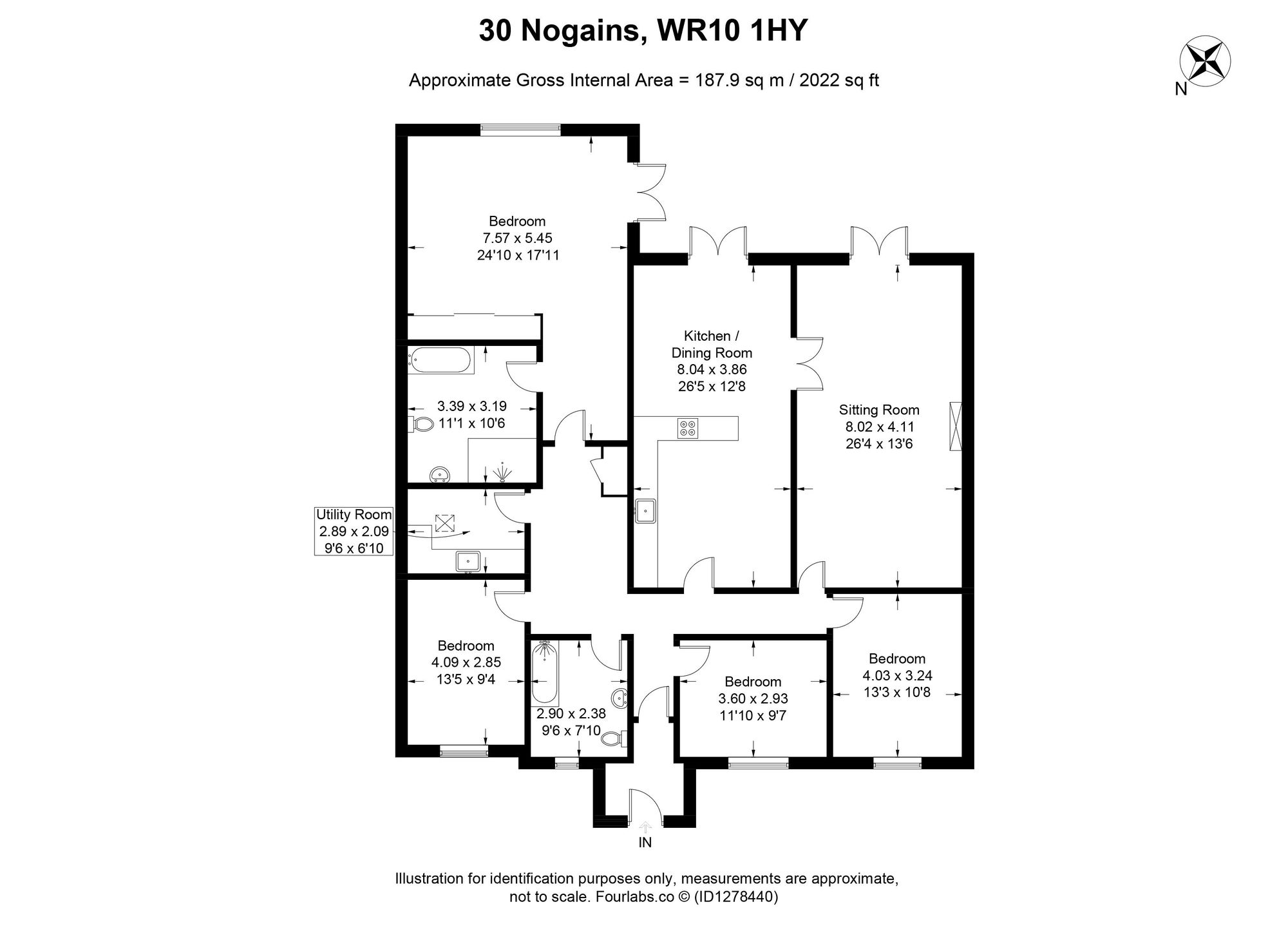 30 Nogains, Pershore floorplan