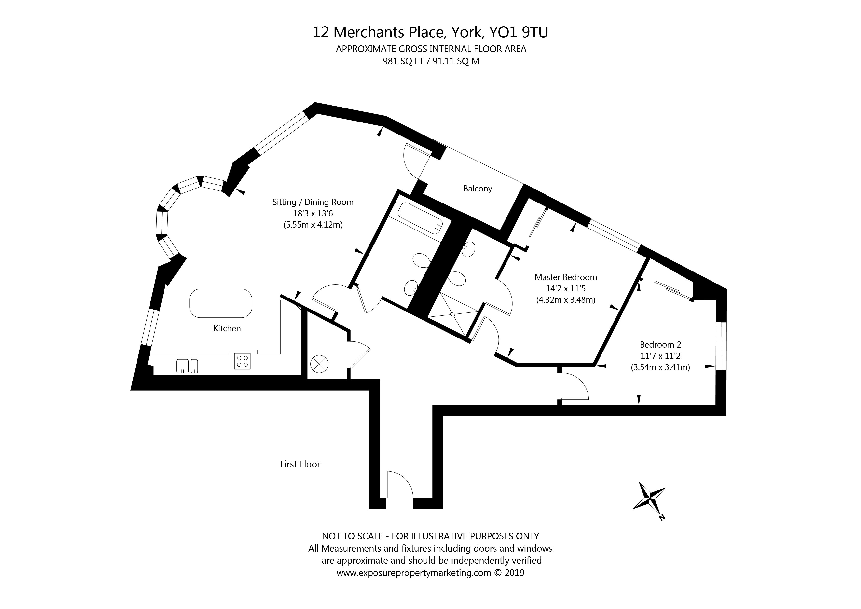 2 Bedrooms Flat for sale in Merchants Place, Merchant Gate, York YO1