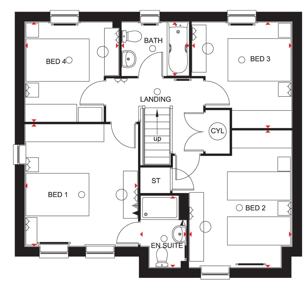 New home, 4 bed detached house for sale in "Cambridge" at Weddington