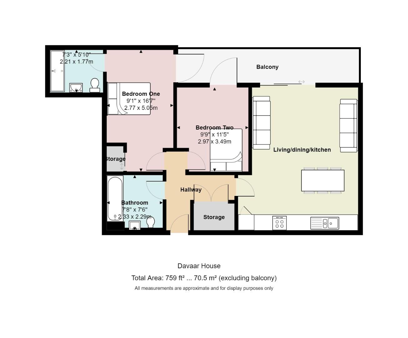 45, Davaar House, Cardiff floorplan