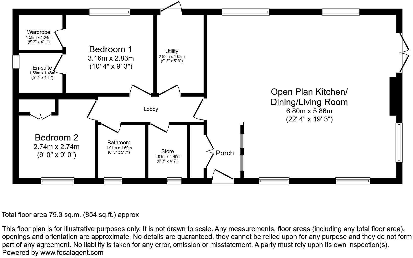 4, Caer Beris Holiday Park, Builth Wells floorplan