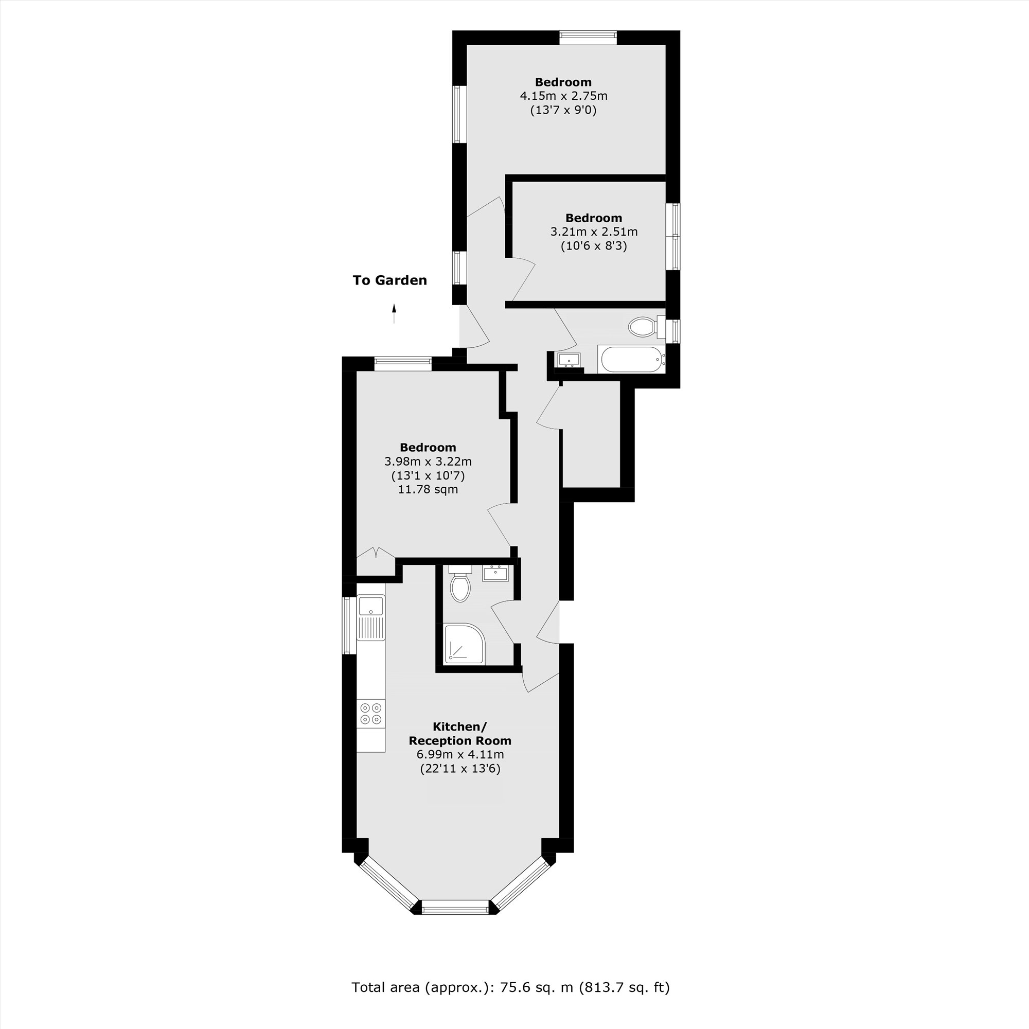 Flat 1, 185, Walm Lane, London floorplan