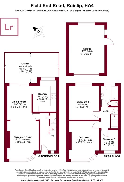 3 Bedrooms  to rent in Field End Road, Ruislip, Middlesex HA4