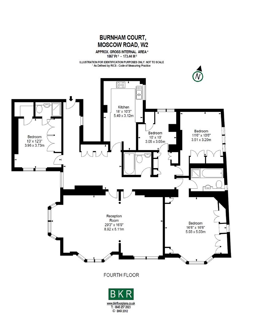 30, Burnham Court, Moscow Road, LONDON floorplan