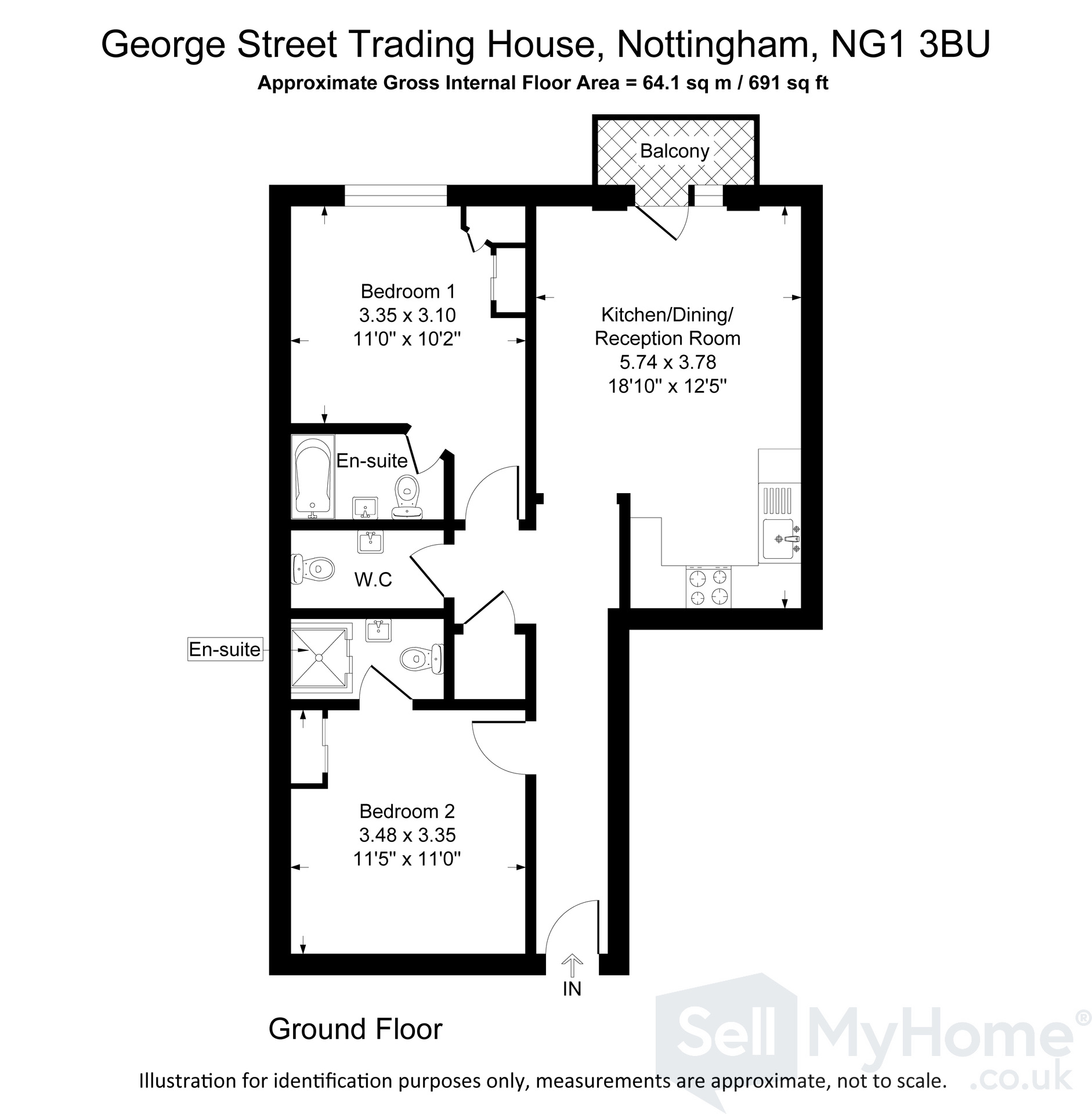 Apartment 23, Nottingham floorplan