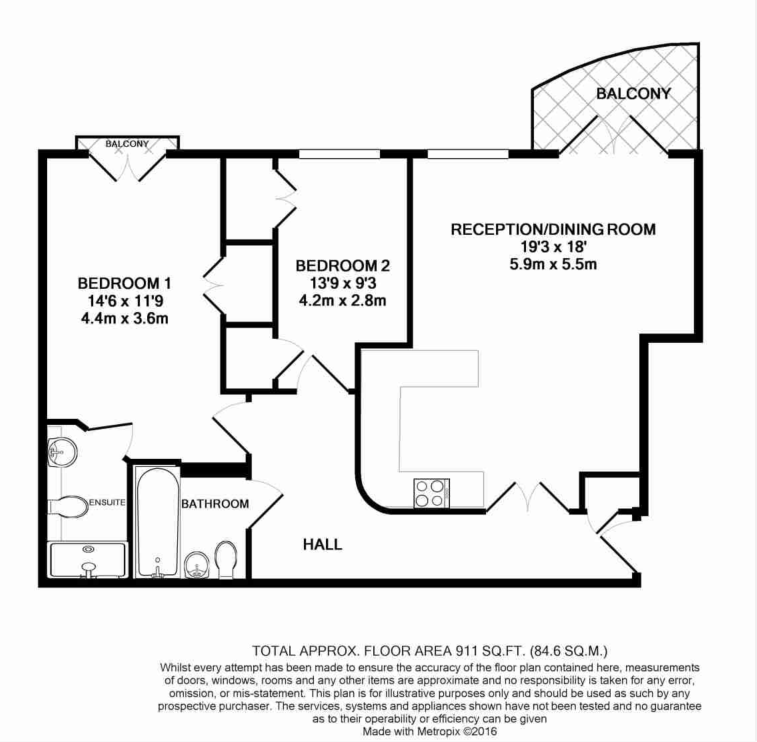 Flat, Guildford floorplan