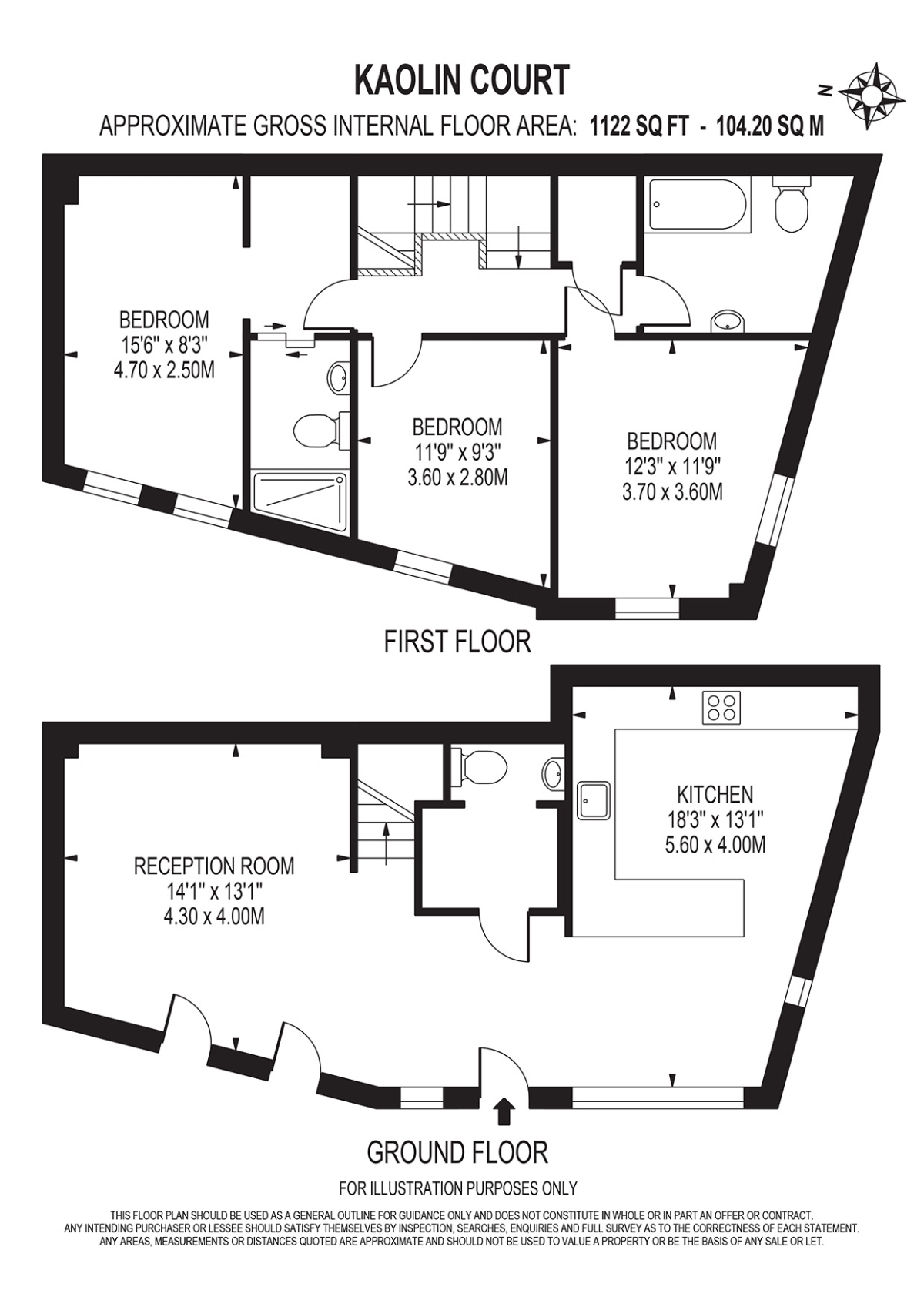 4, Kaolin Court, Beadnell Road, London floorplan