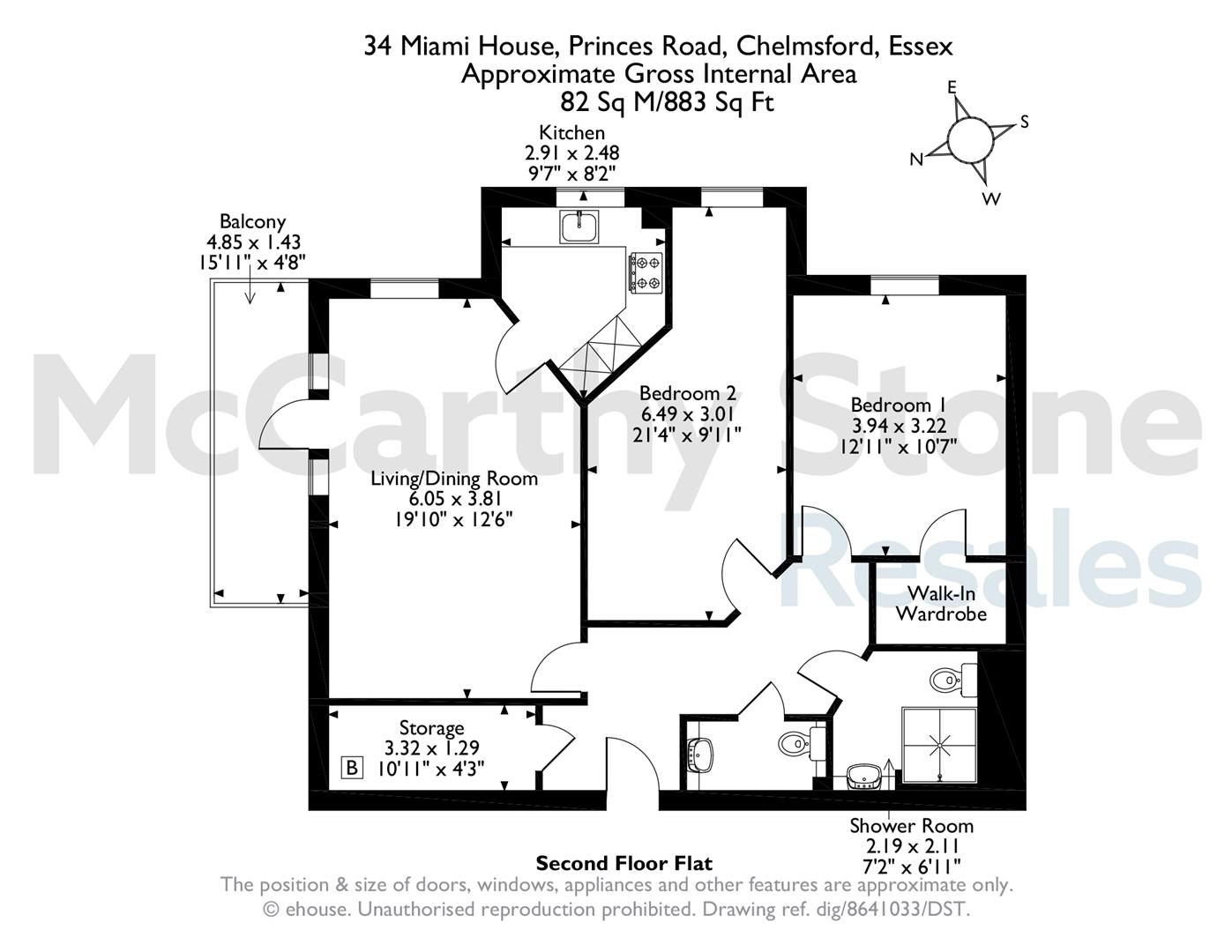 34 Miami House, Princes Road, Chelmsford floorplan
