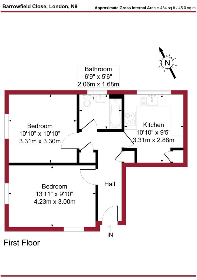 45, Barrowfield Close, London floorplan