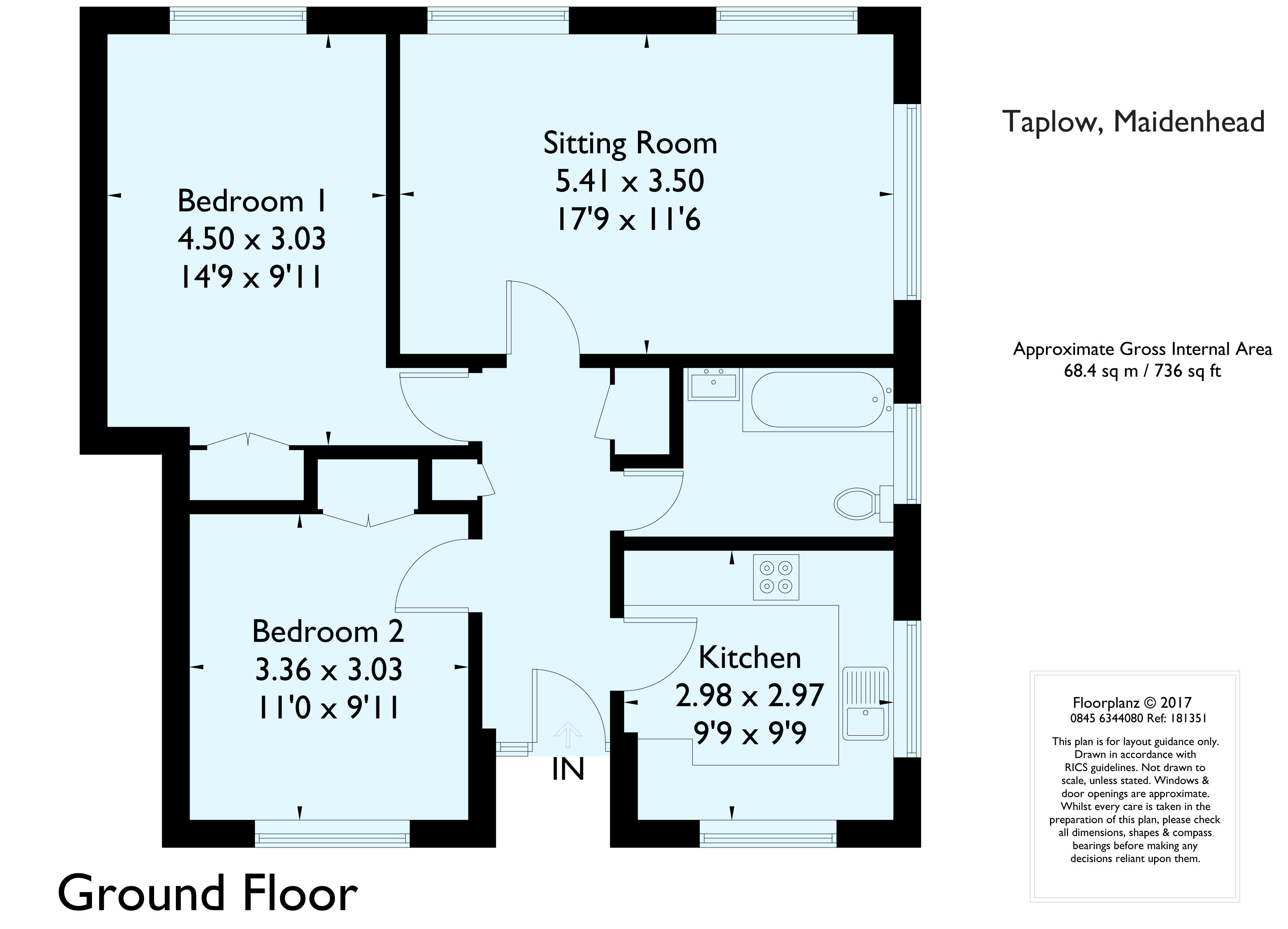 Hillmead Court, Taplow, Maidenhead SL6, 2 bedroom bungalow to rent