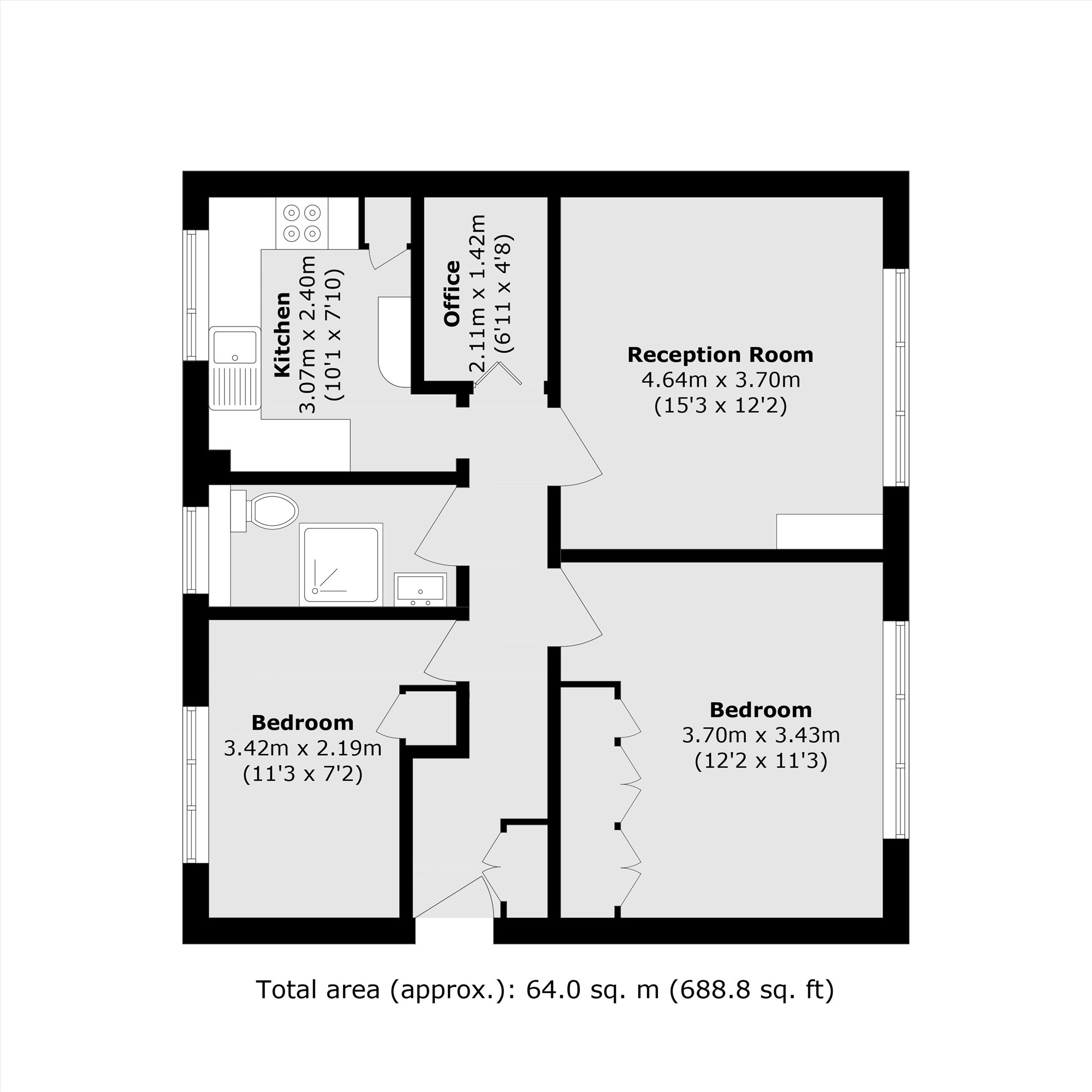 52, Bellot Street, London floorplan