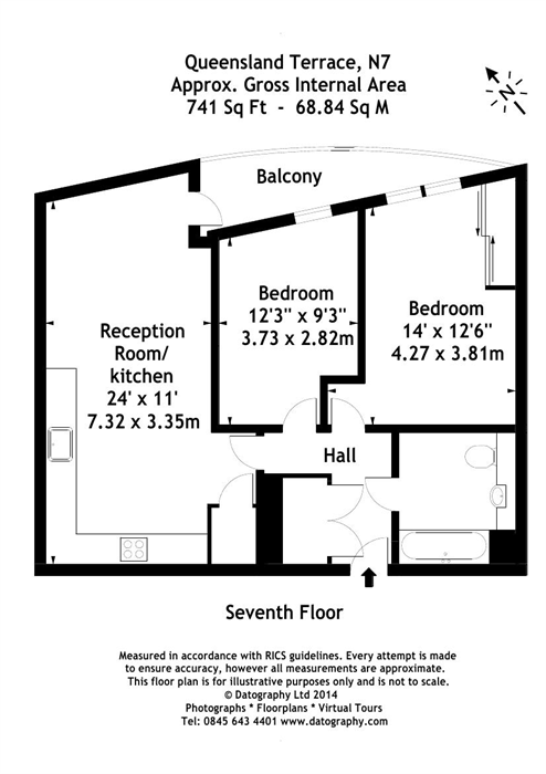 2 Bedrooms Flat to rent in Gillespie House, Queensland Road, Queensland Terrace N7