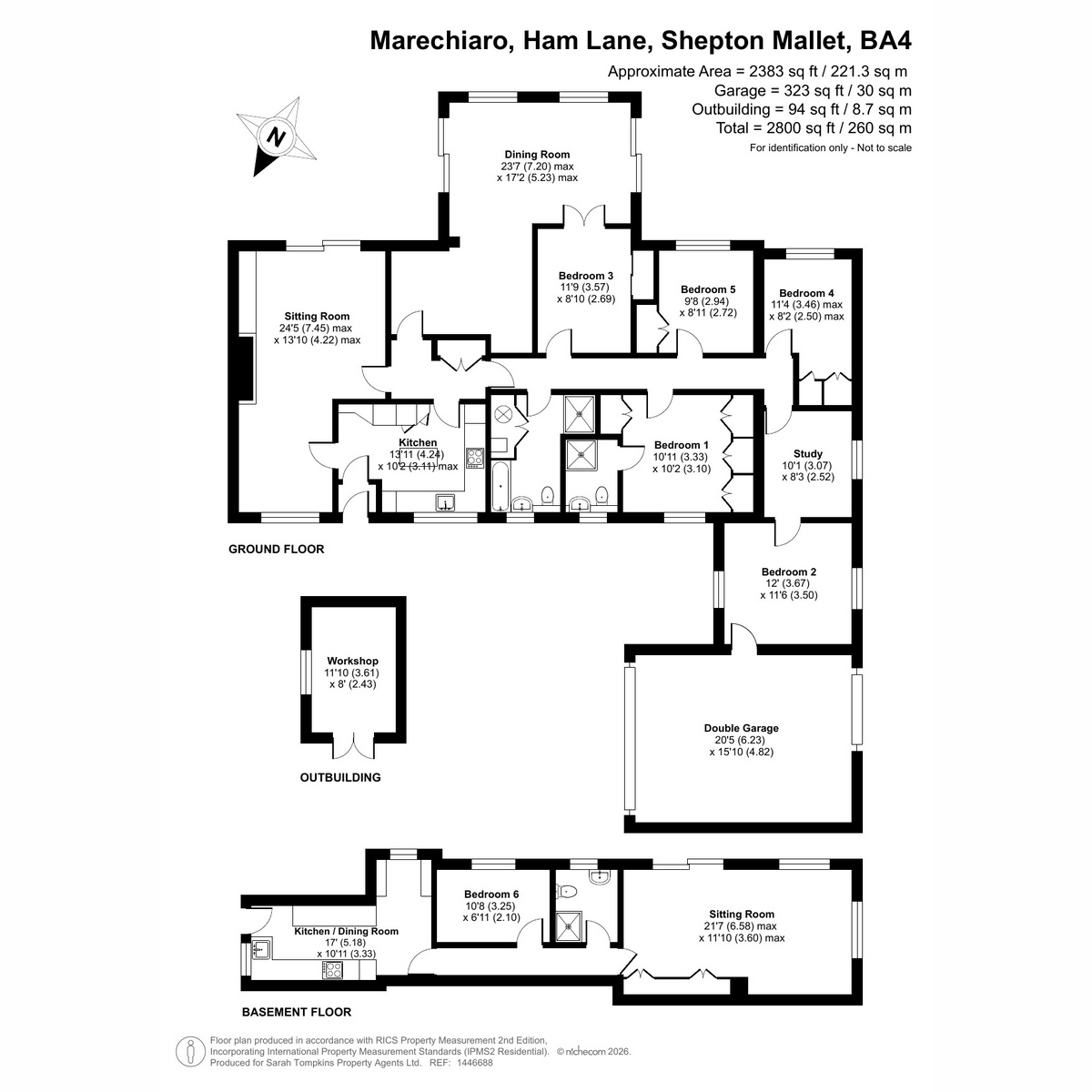 Marechiaro, Ham Lane, Bowlish, Shepton Mallet floorplan