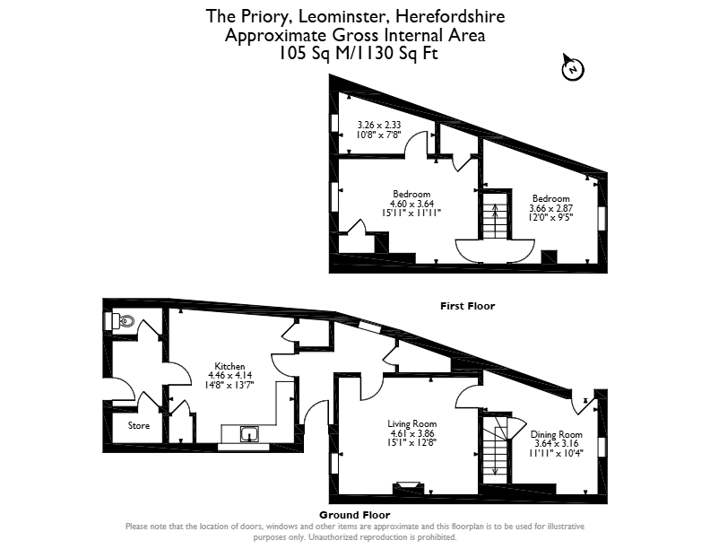 4, The Priory, Leominster floorplan